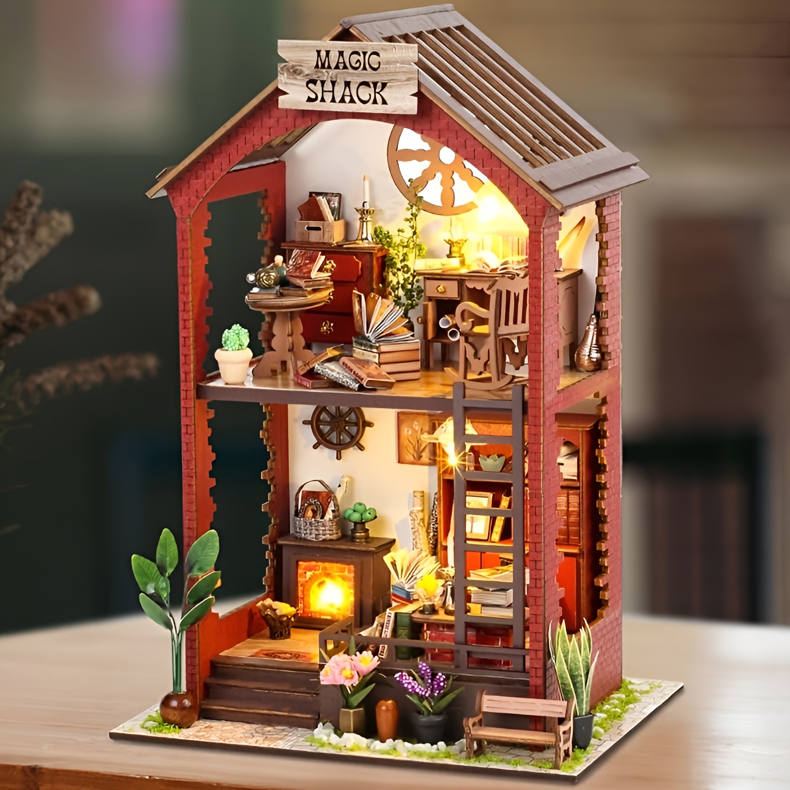 DIY Mini Book Nook Bookstore 3D Wooden Model Kit