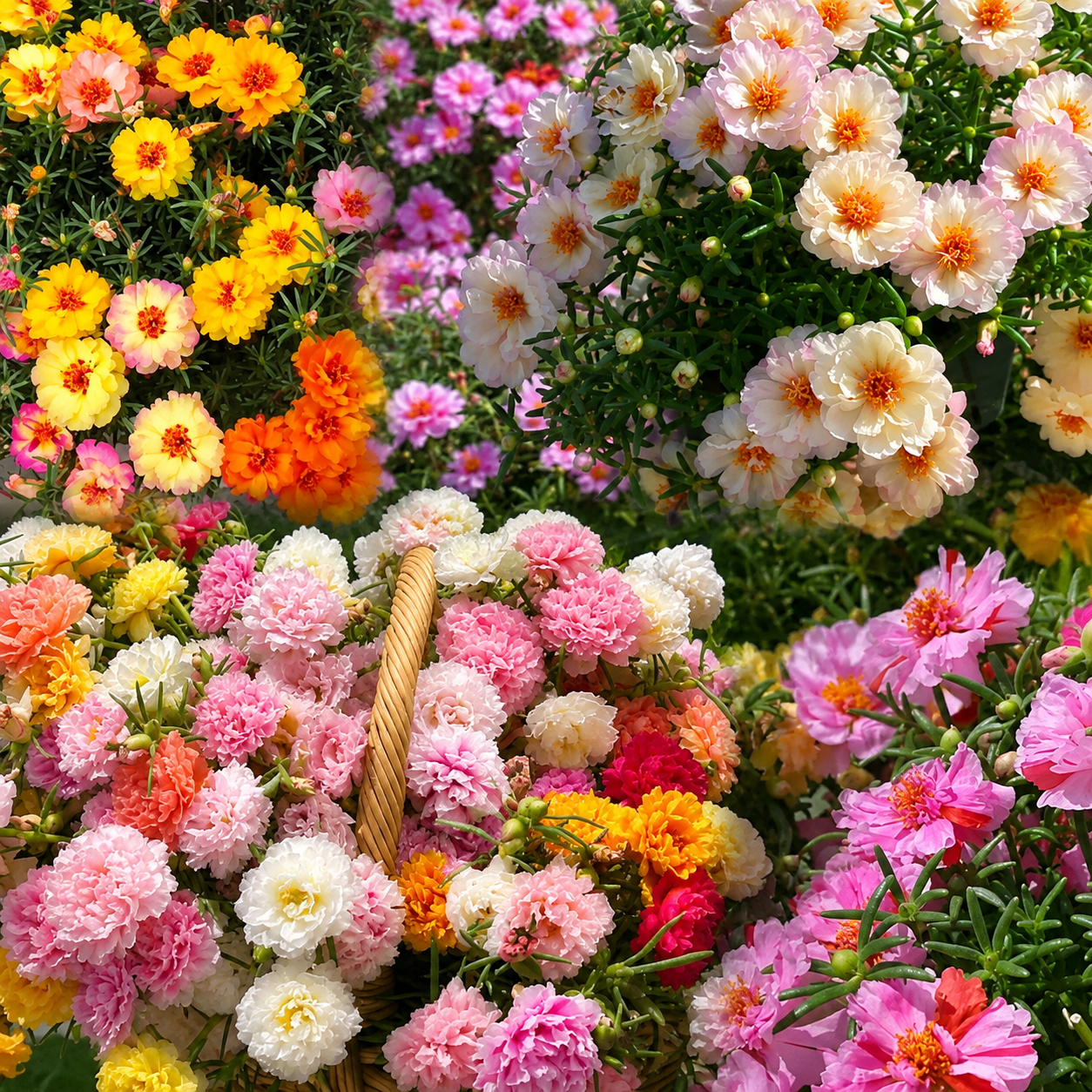 Double Portulaca Grandiflora Perennial Garden Pots