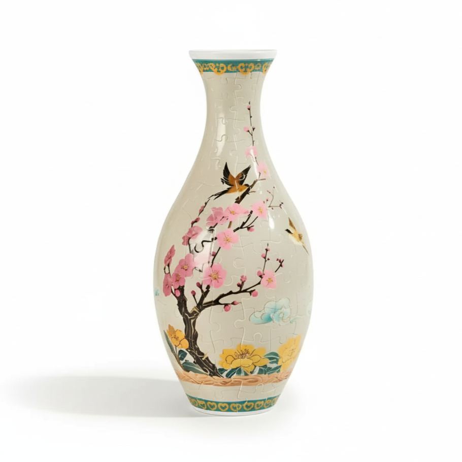 3D Puzzle Flower Vase Assembly Model