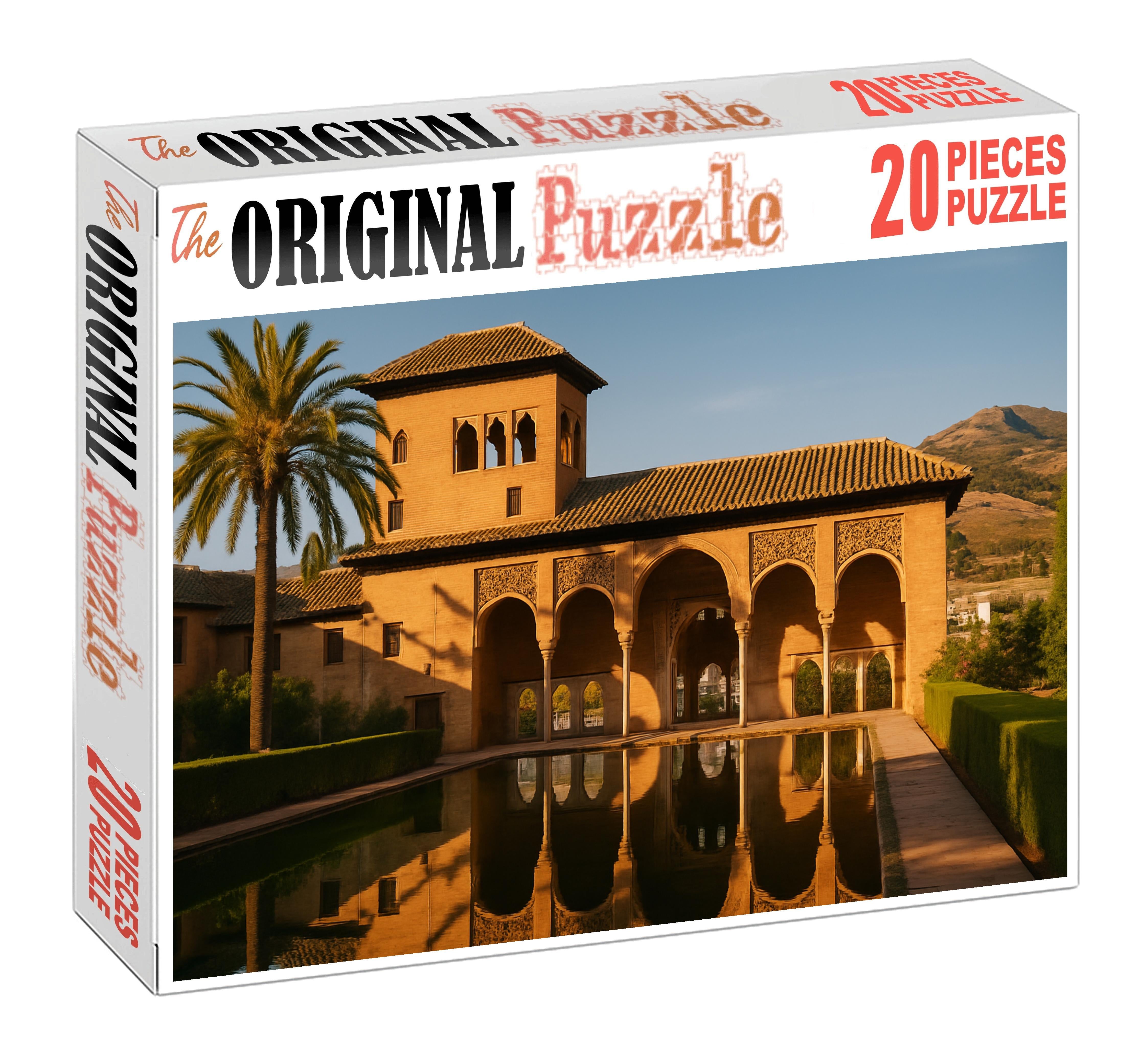 Alhambra Palace Granada Spain Identified By 7423 For Its Islamic Architectural Splendor Custom Jigsaw Puzzle