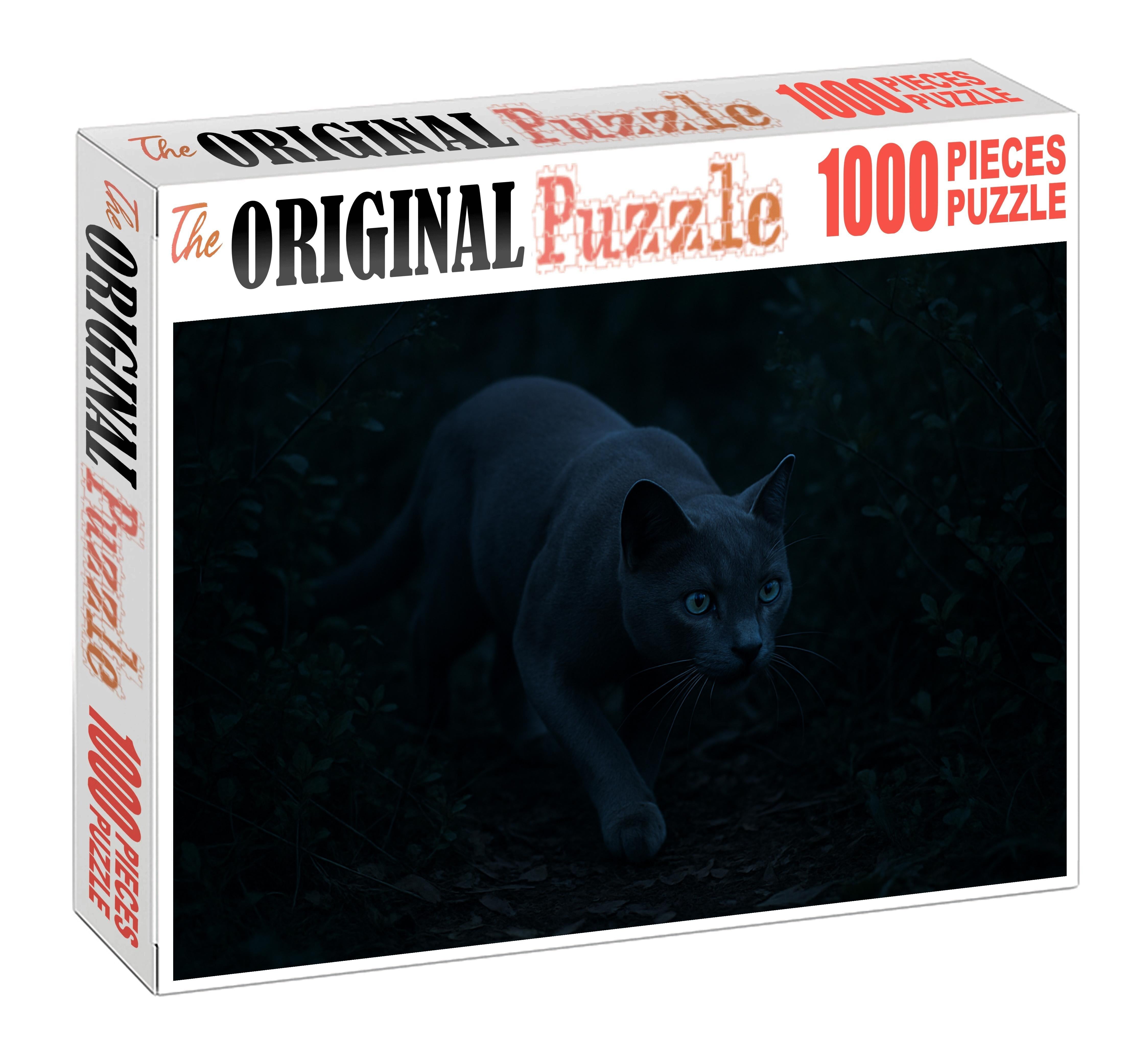 Silver Duskstalker Nocturnal Mammal With Whisper-soft Paws And Reflective Eyes Puzzle Collection