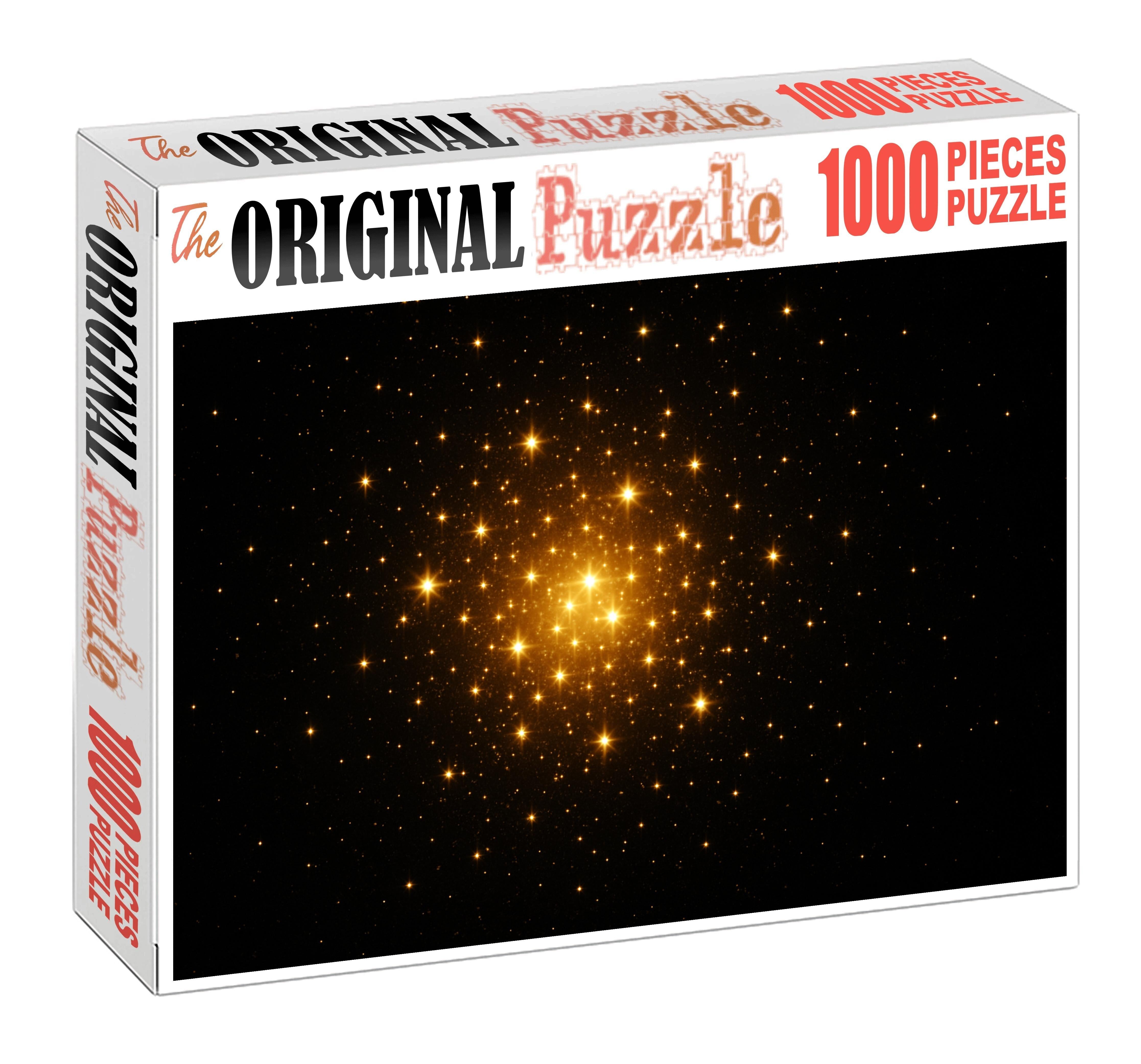 Golden Star Cluster Glow Custom Jigsaw Puzzle