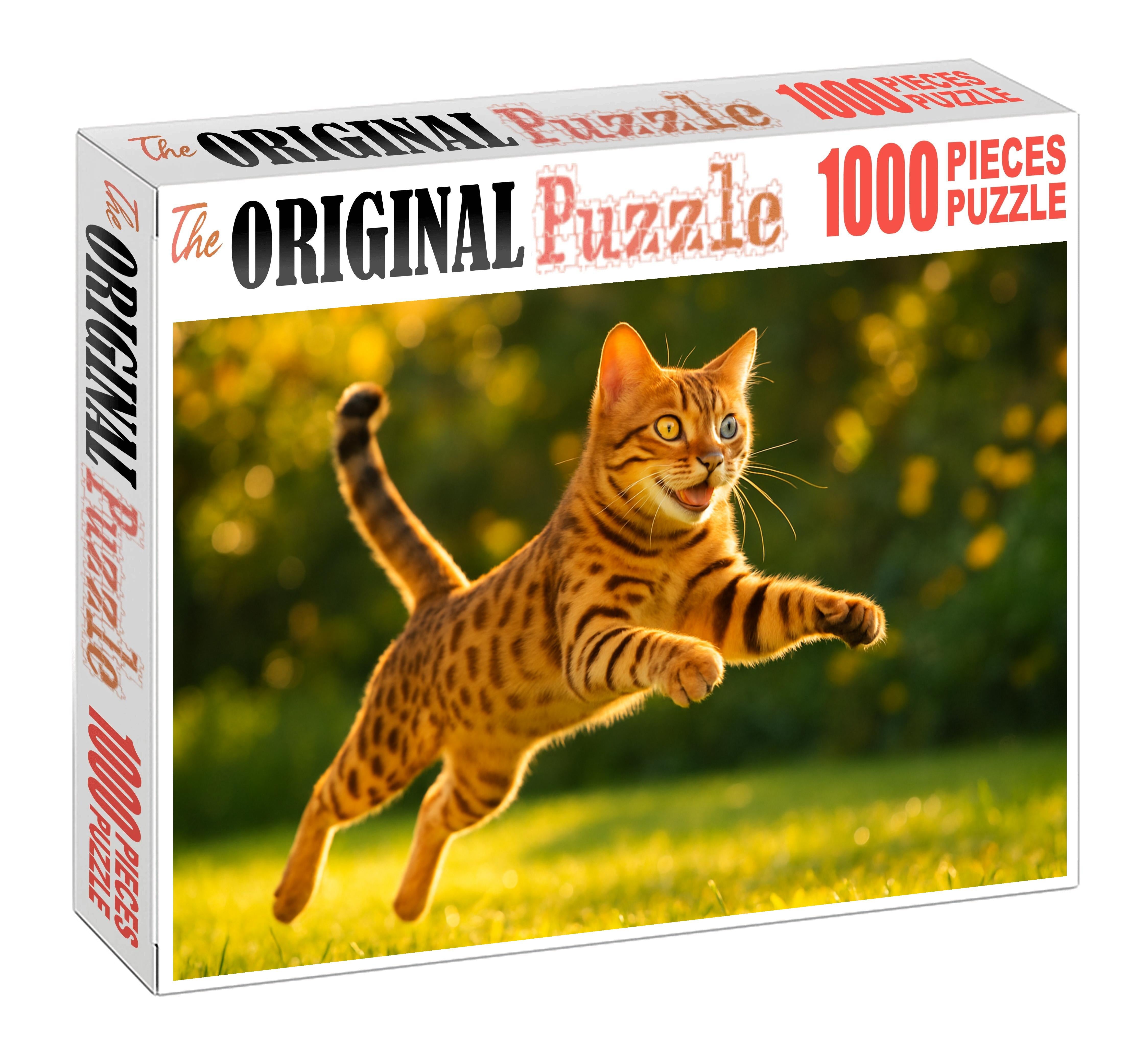 Sunlit Tawny Golden-brown Spotted Coat With Spirited Playfulness Mini Puzzle