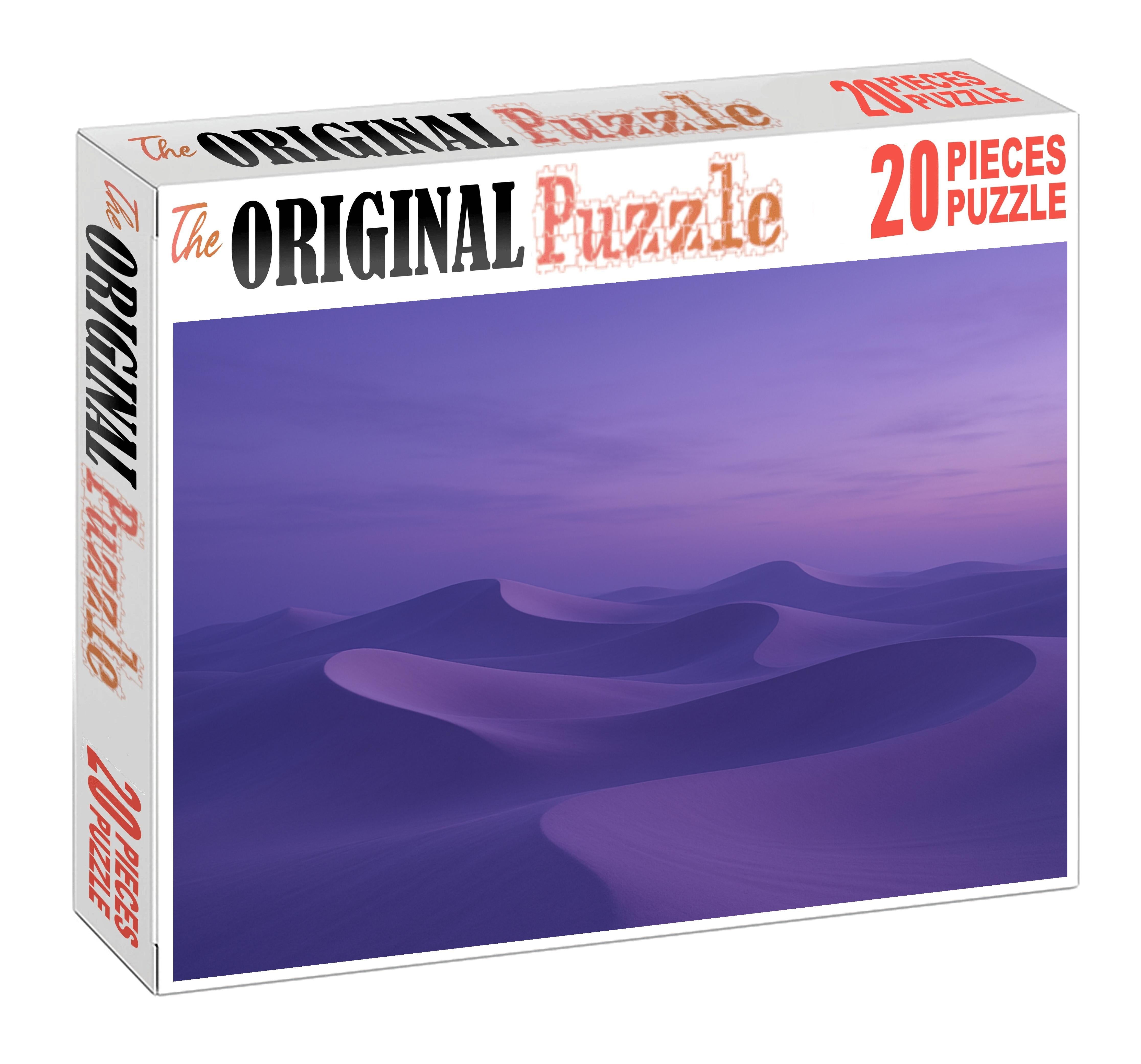 Ivory Crescent Sea Soft Waves Of Pale Sand Under Twilight Premium Puzzle Pieces