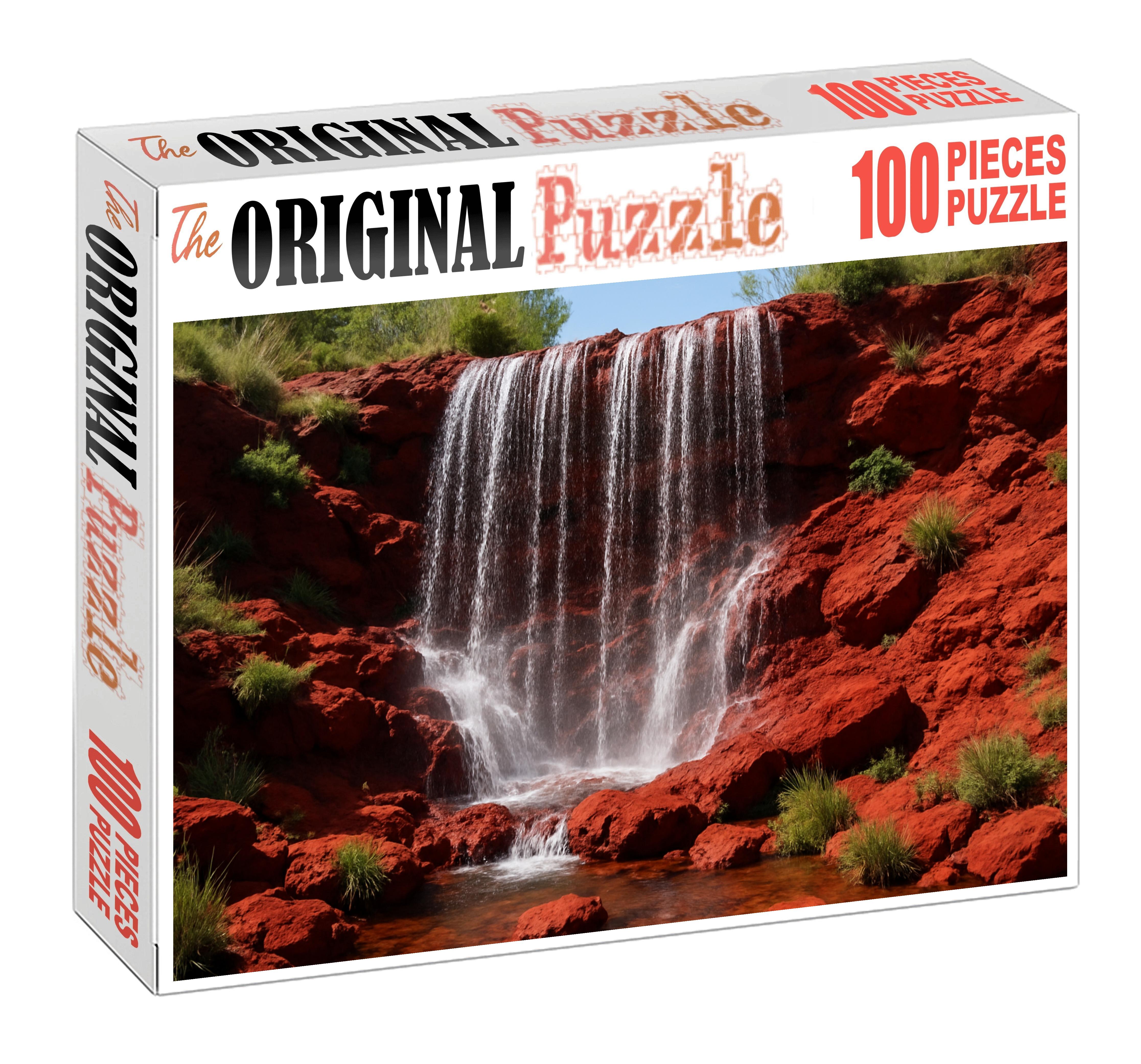 Crimson Veil Cascade Custom Jigsaw Puzzle