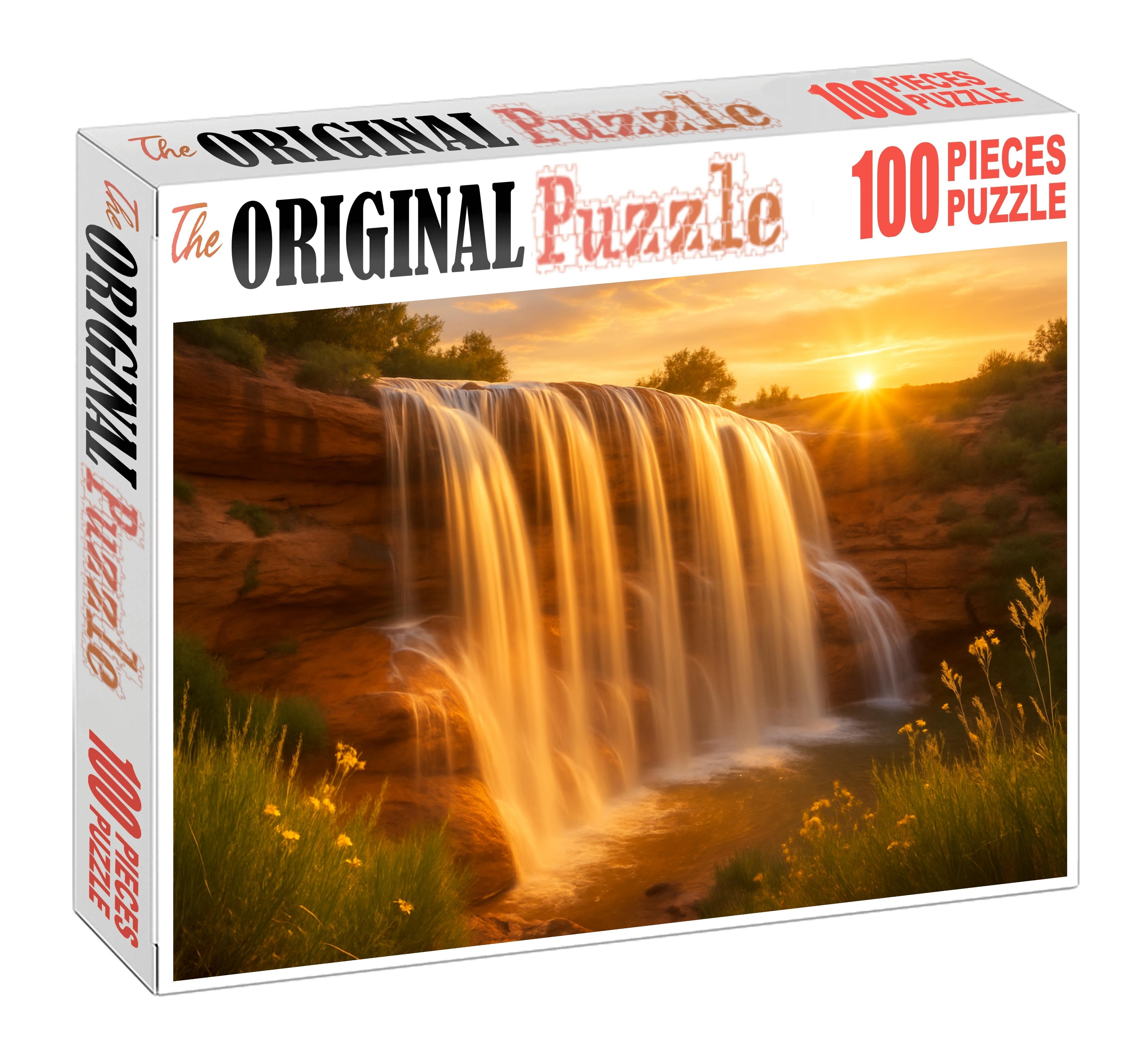 Golden Fan Cascade Custom Jigsaw Puzzle