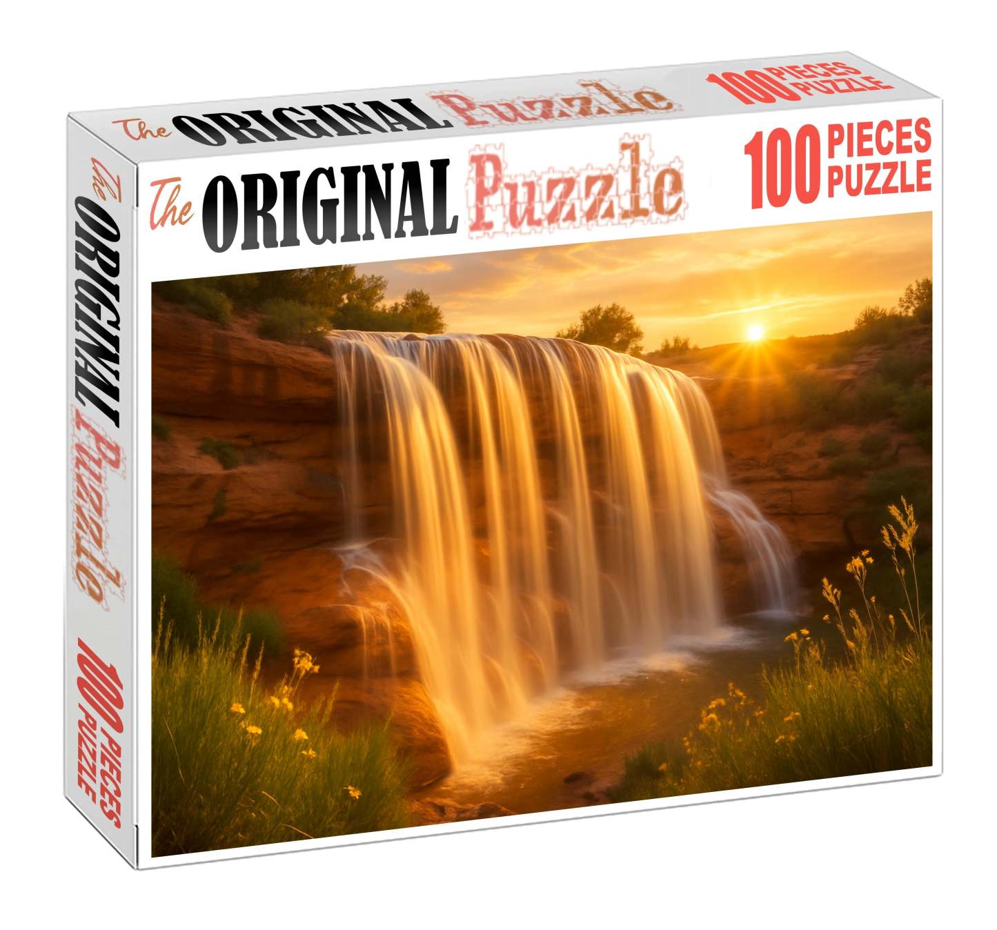 Golden Fan Cascade Custom Jigsaw Puzzle