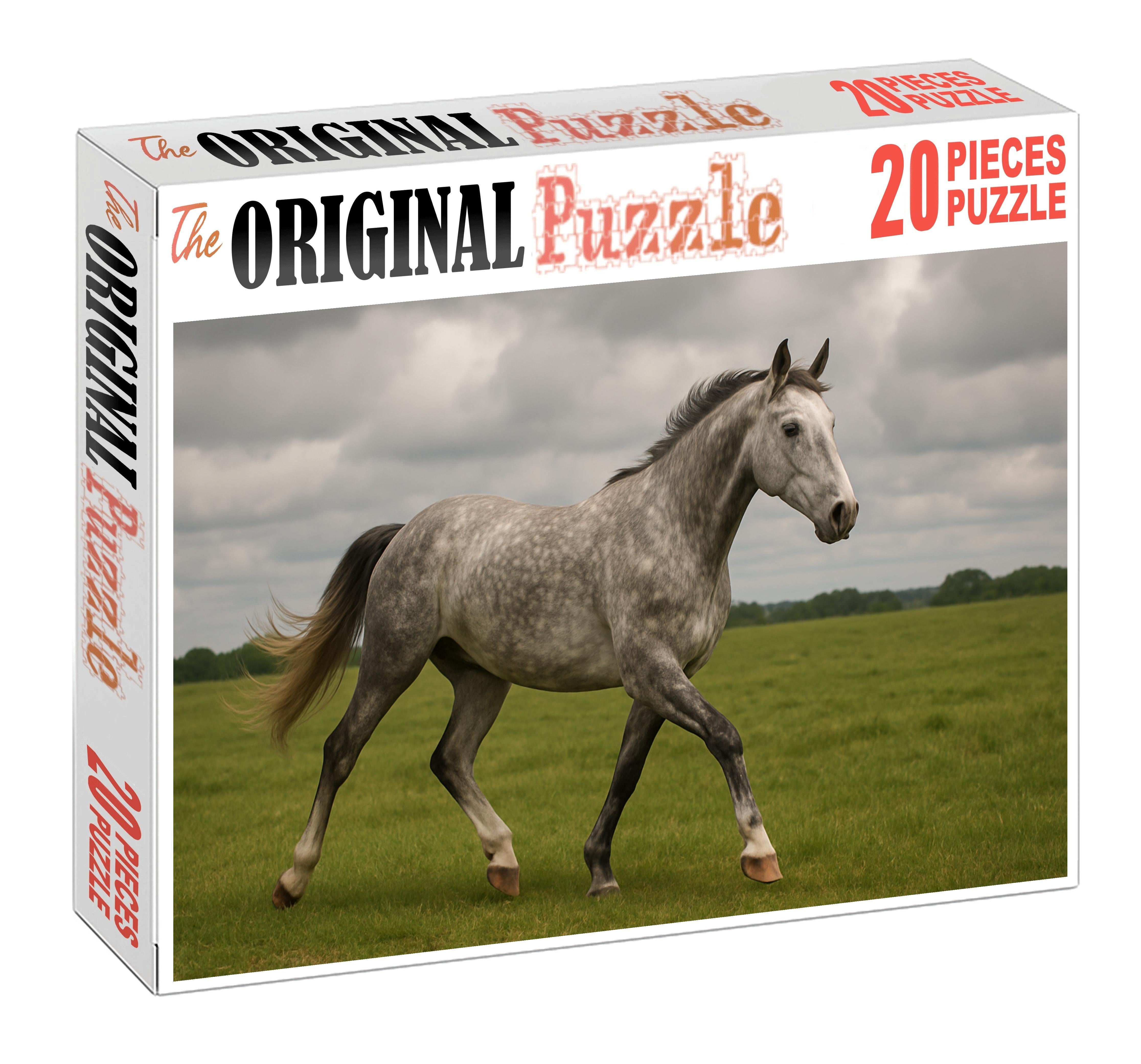 Dapple Mist Soft Gray Gelding With Expressive Movement Puzzle For Adults