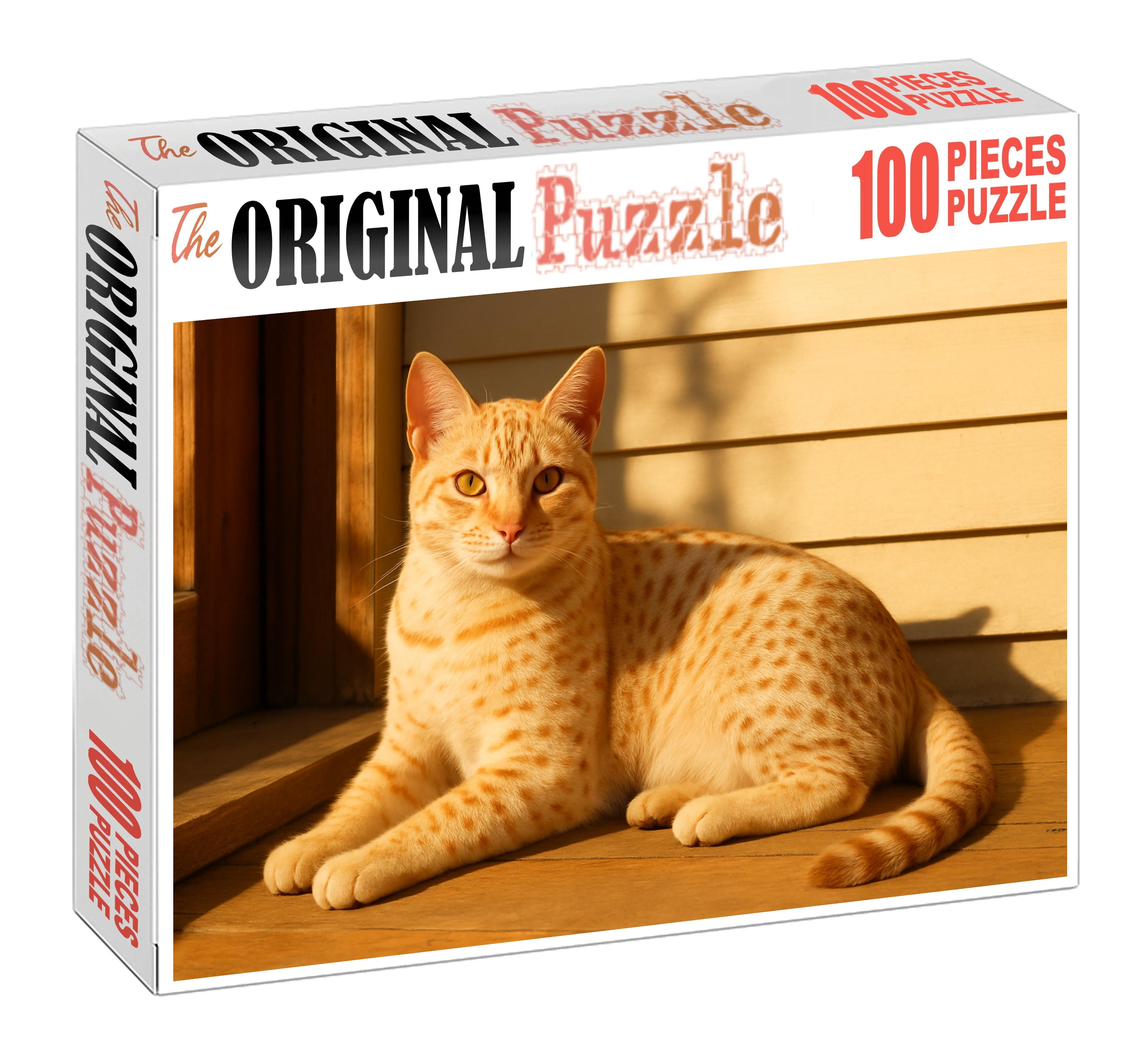 Golden Dapple Unique Cream-colored Cat With Delicate Spotting And Friendly Nature Puzzle Fun