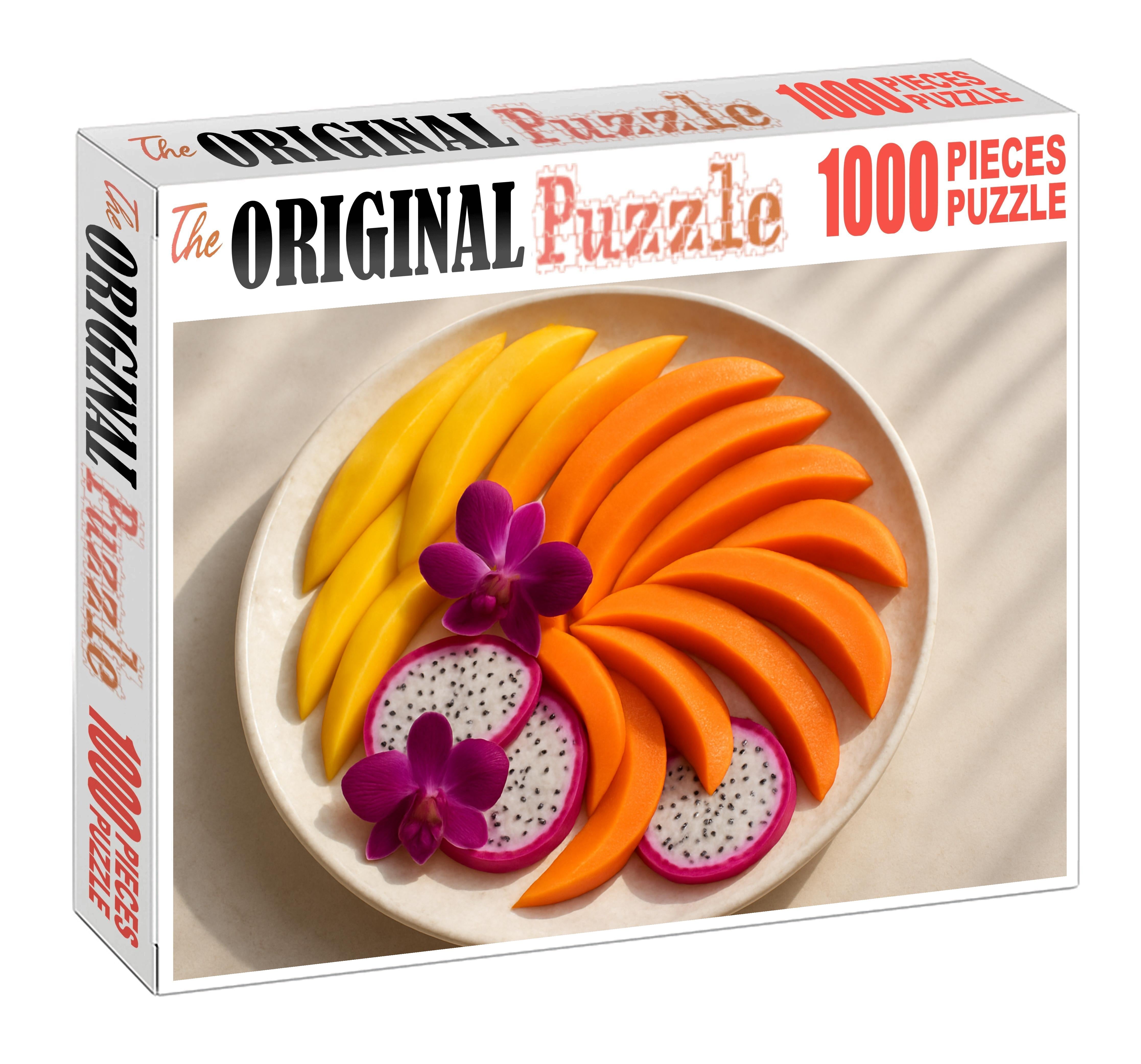 Tropical Cascade Mango Papaya And Dragon Fruit Flow 100 Piece Puzzle