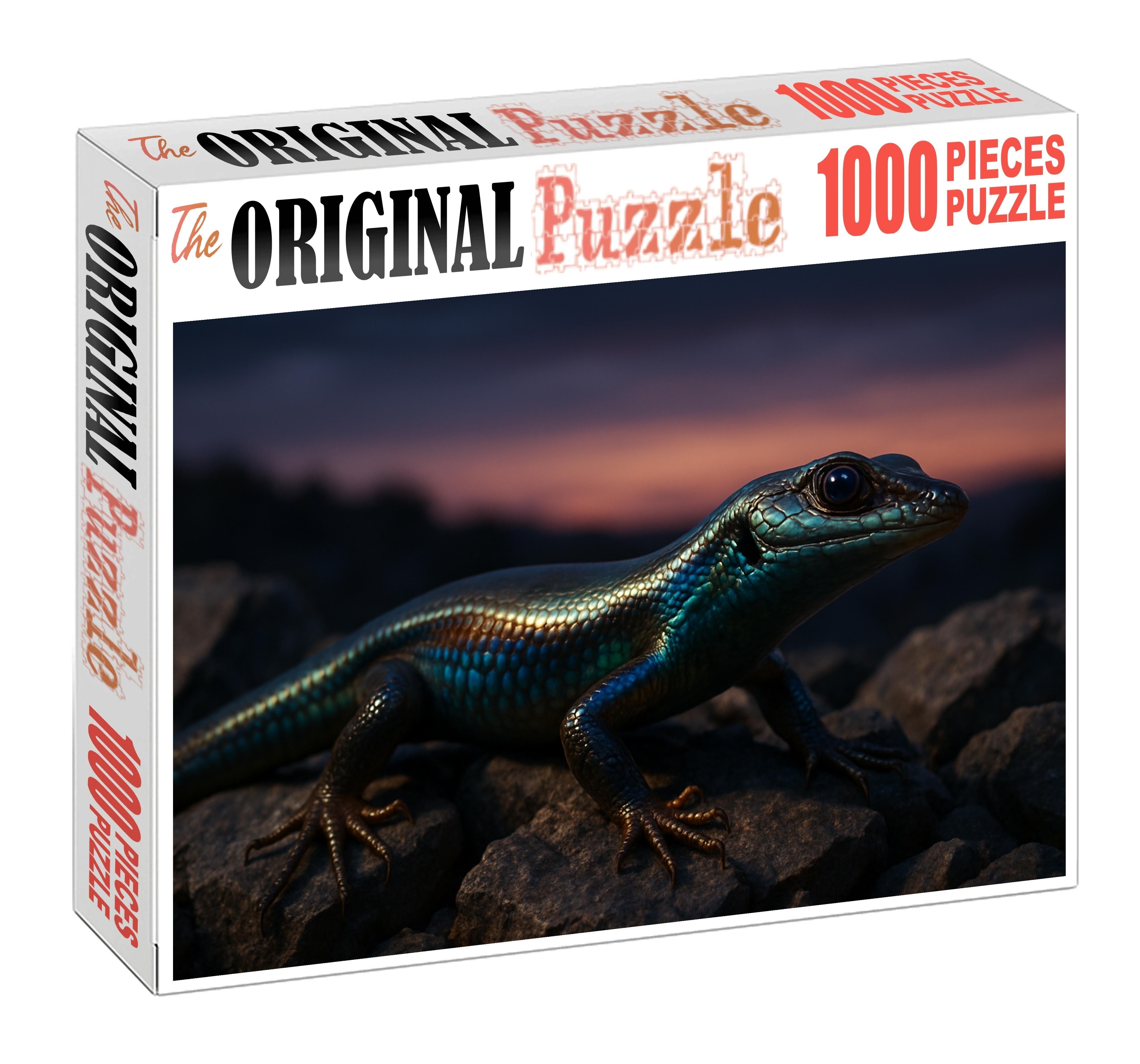 Twilight Strider Elusive Desert Lizard With Iridescent Skin And Rapid Reflexes 100 Piece Puzzle