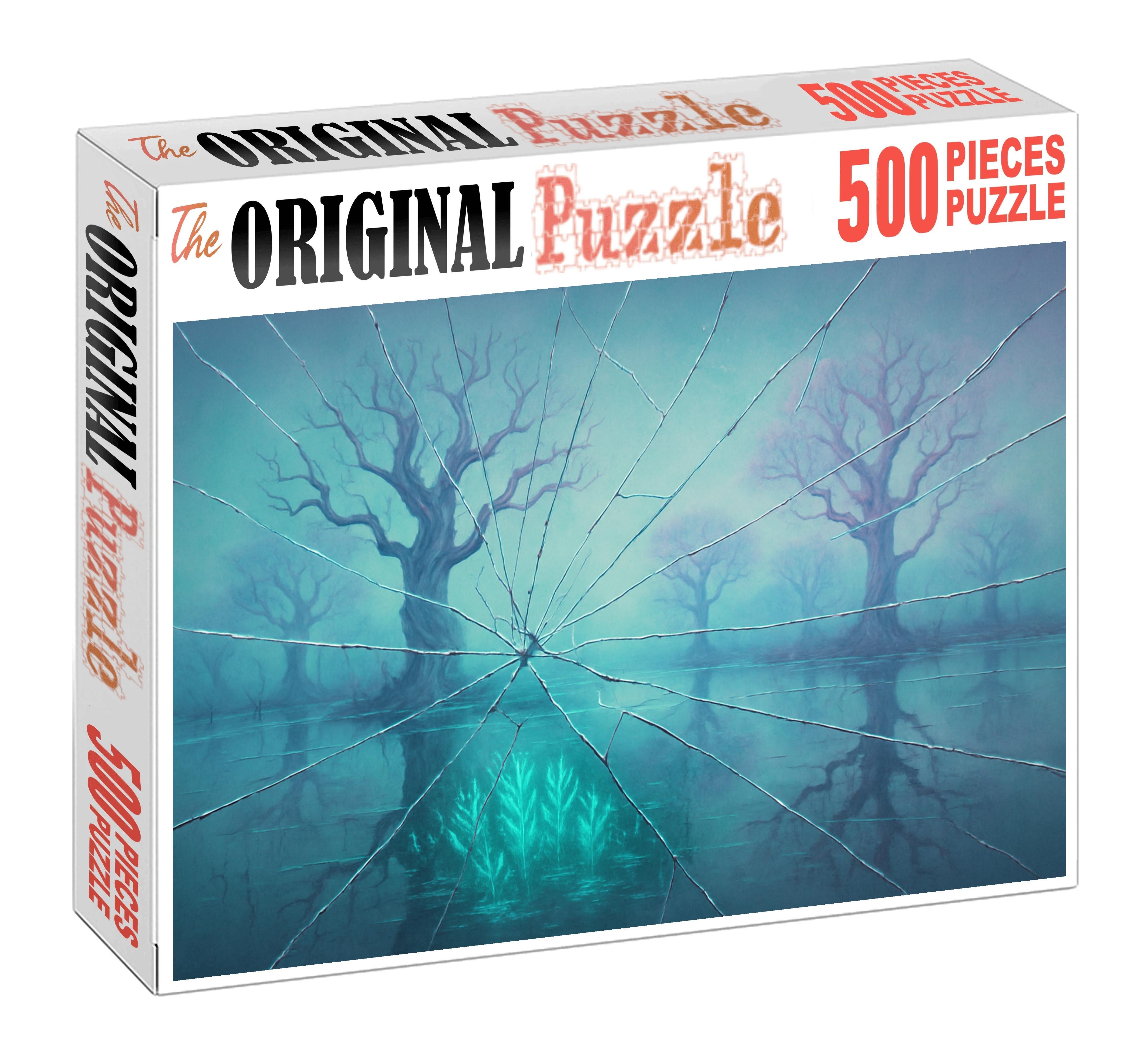 Echoes Of The Crystal Marsh Fractured Reflections Beneath Glassy Waters Unique Puzzle Design