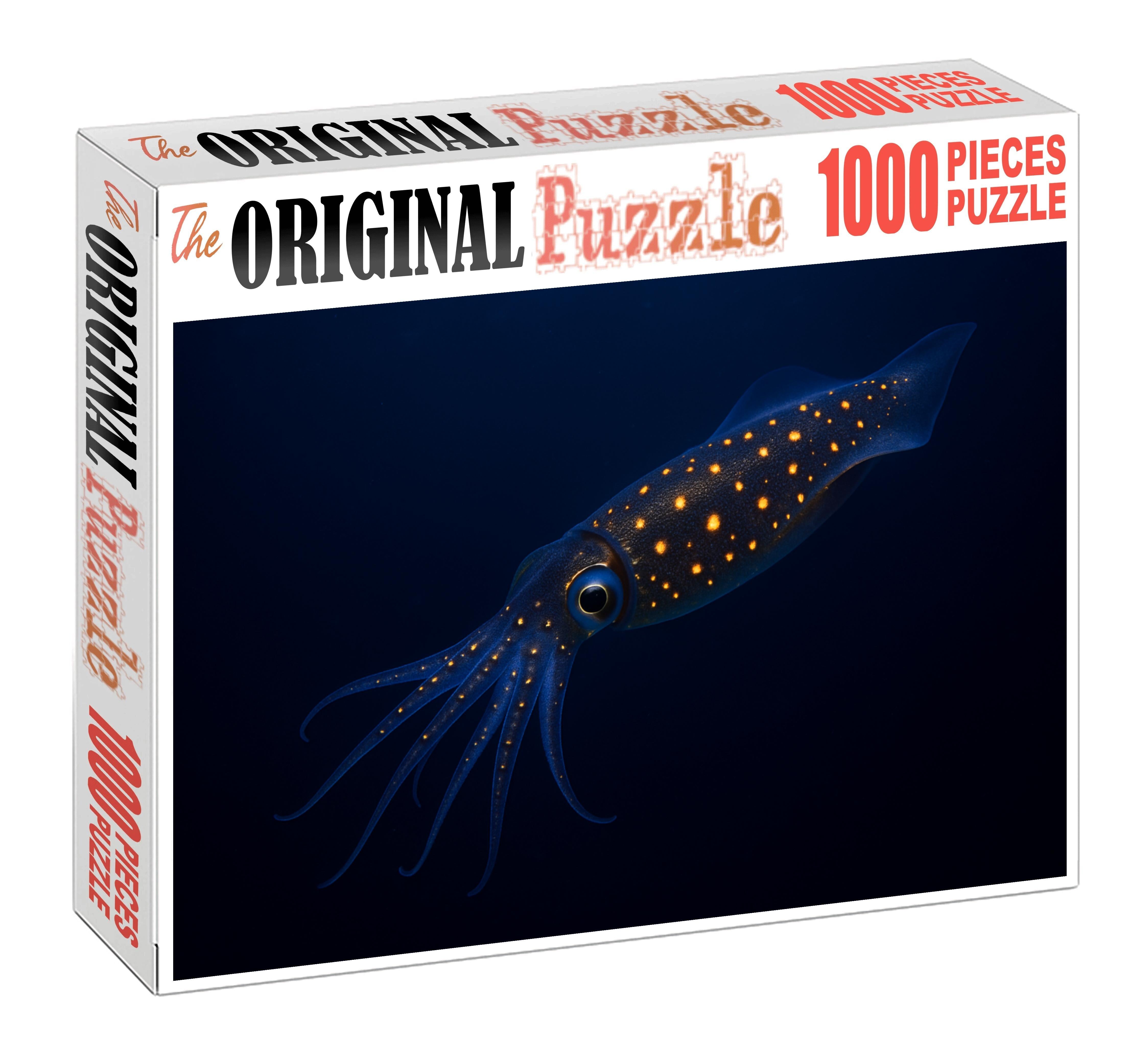 Golden Lantern Squid Bioluminescent Glider Of The Twilight Depths Puzzle For Adults
