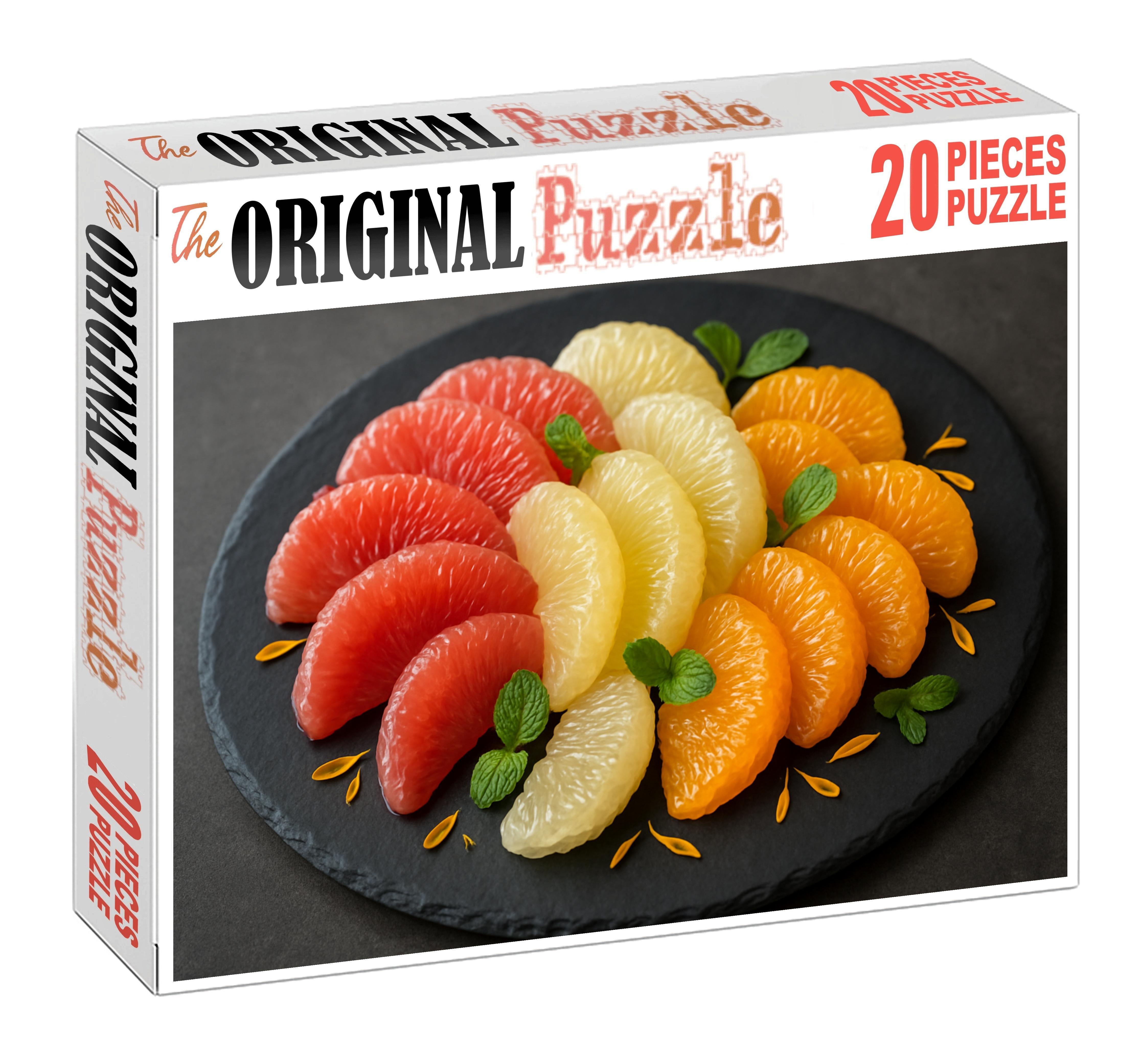 Exotic Citrus Fan Grapefruit Pomelo And Tangerine Segments Large Format Puzzle