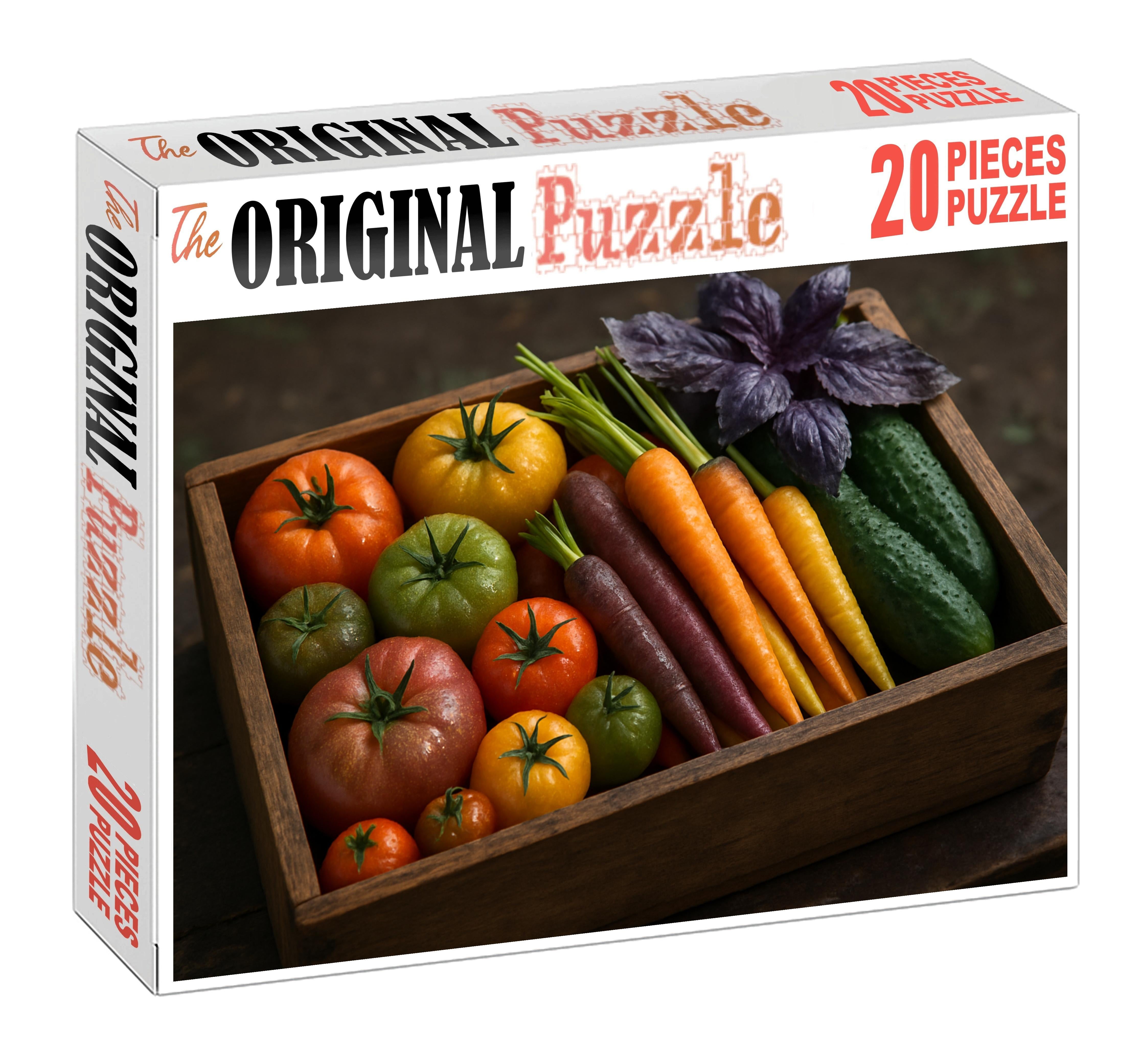 Garden Patch Palette Heirloom Tomatoes With Colorful Greens 20 Piece Puzzle