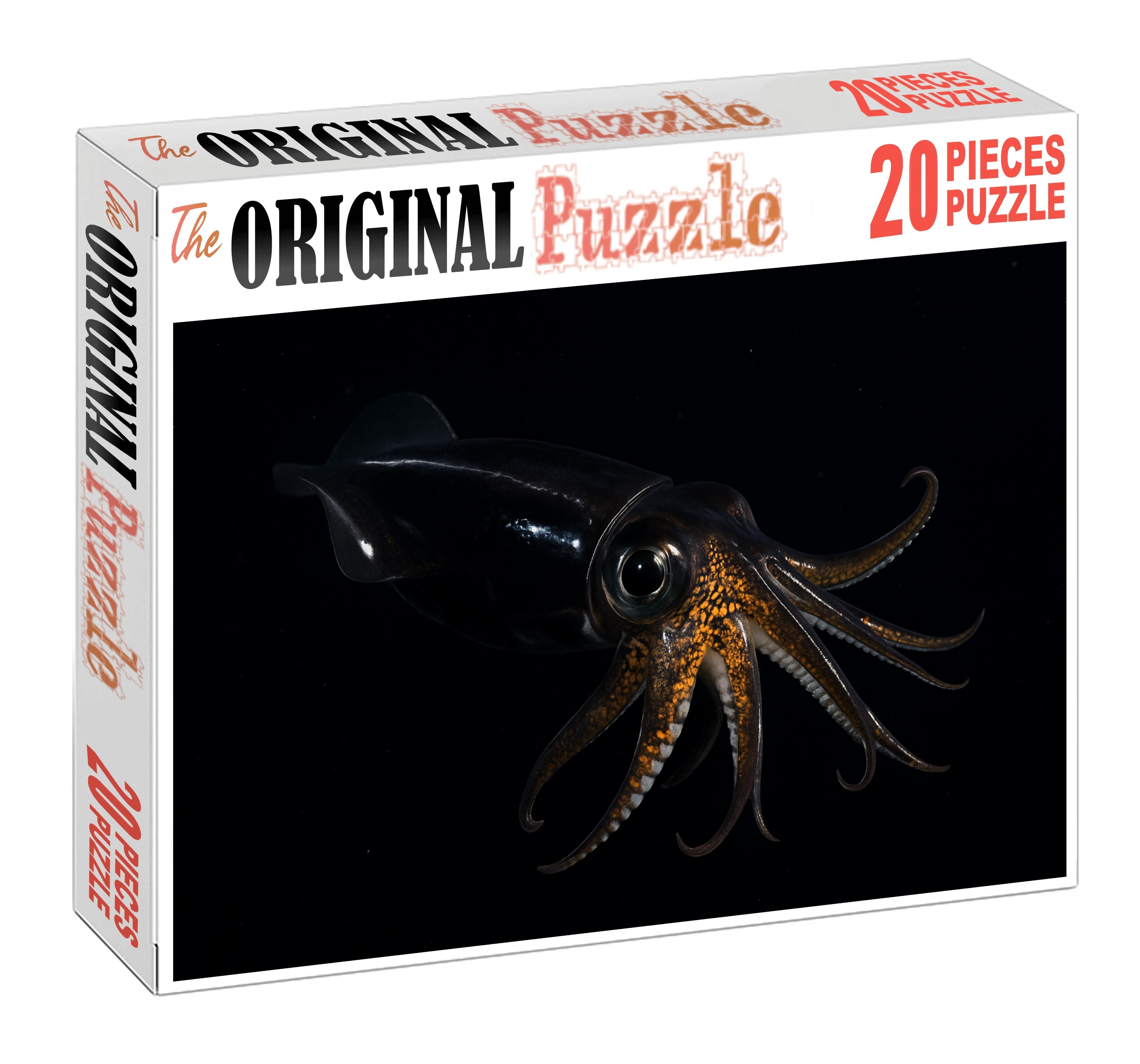 Midnight Phantom Squid Elusive Cephalopod With Jet-black Skin And Rapid Camouflage 300 Piece Puzzle