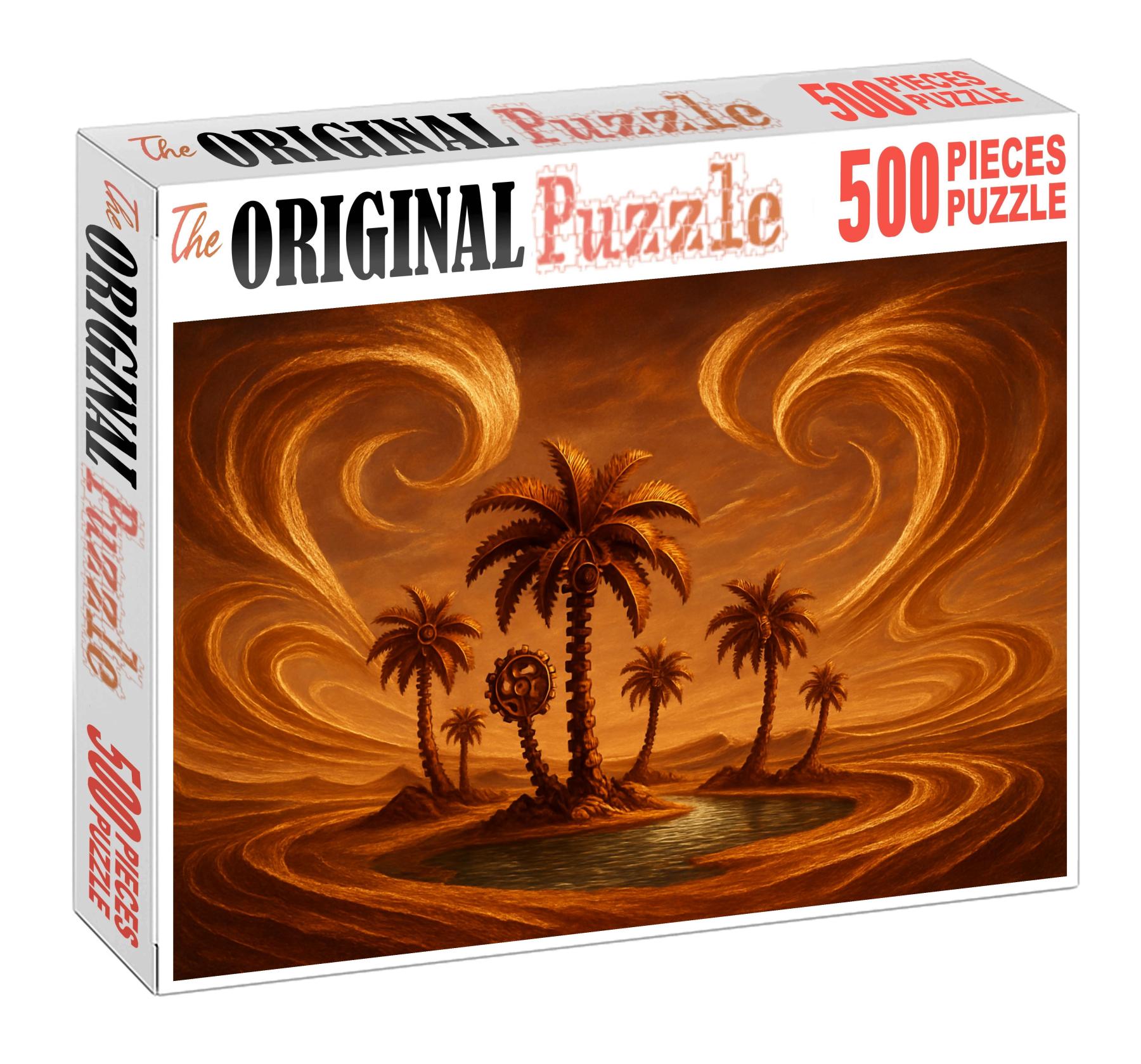 The Clockwork Oasis Mechanical Palms And Gilded Sandstorms Unique Puzzle Design