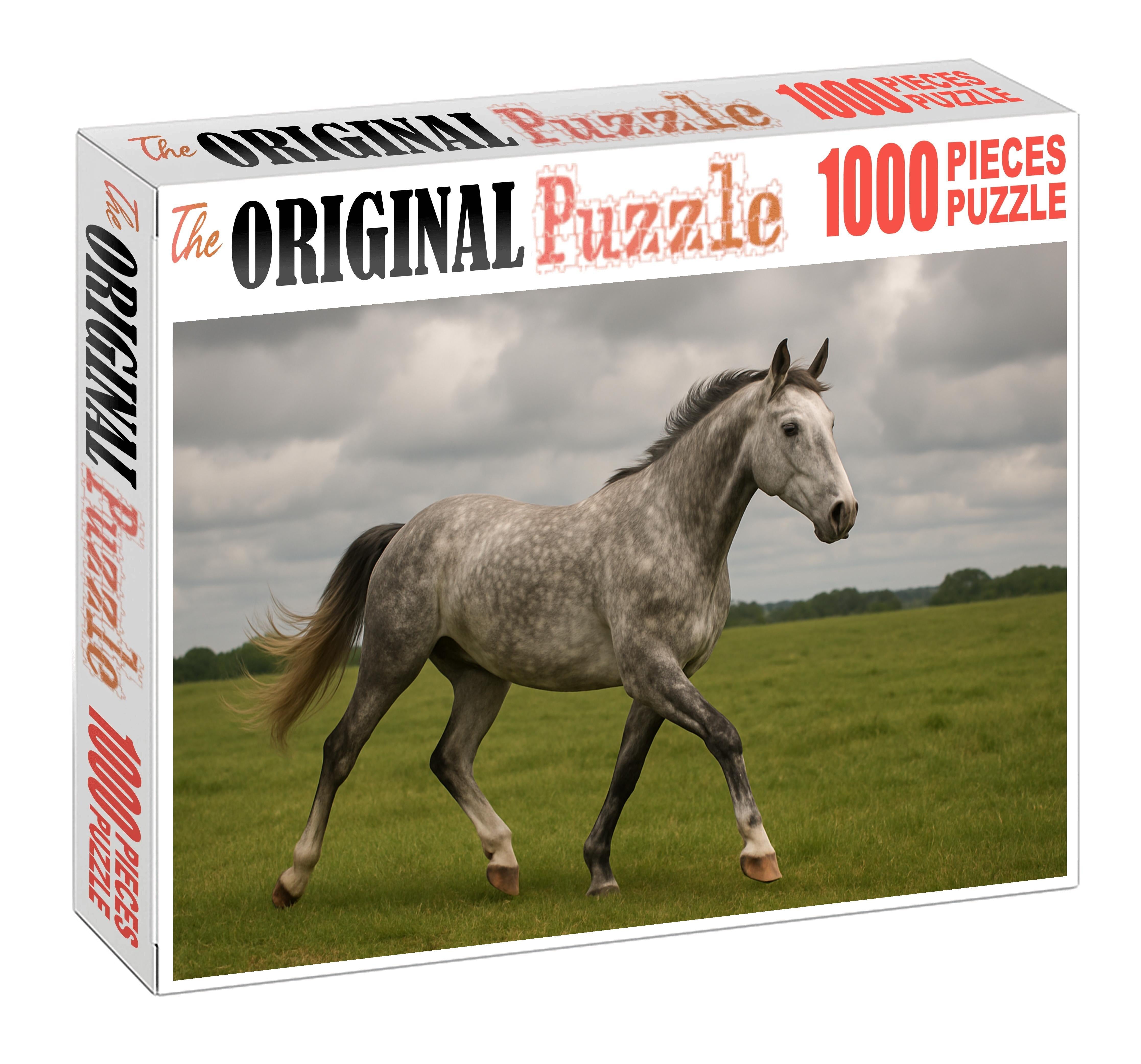 Dapple Mist Soft Gray Gelding With Expressive Movement Puzzle For Adults