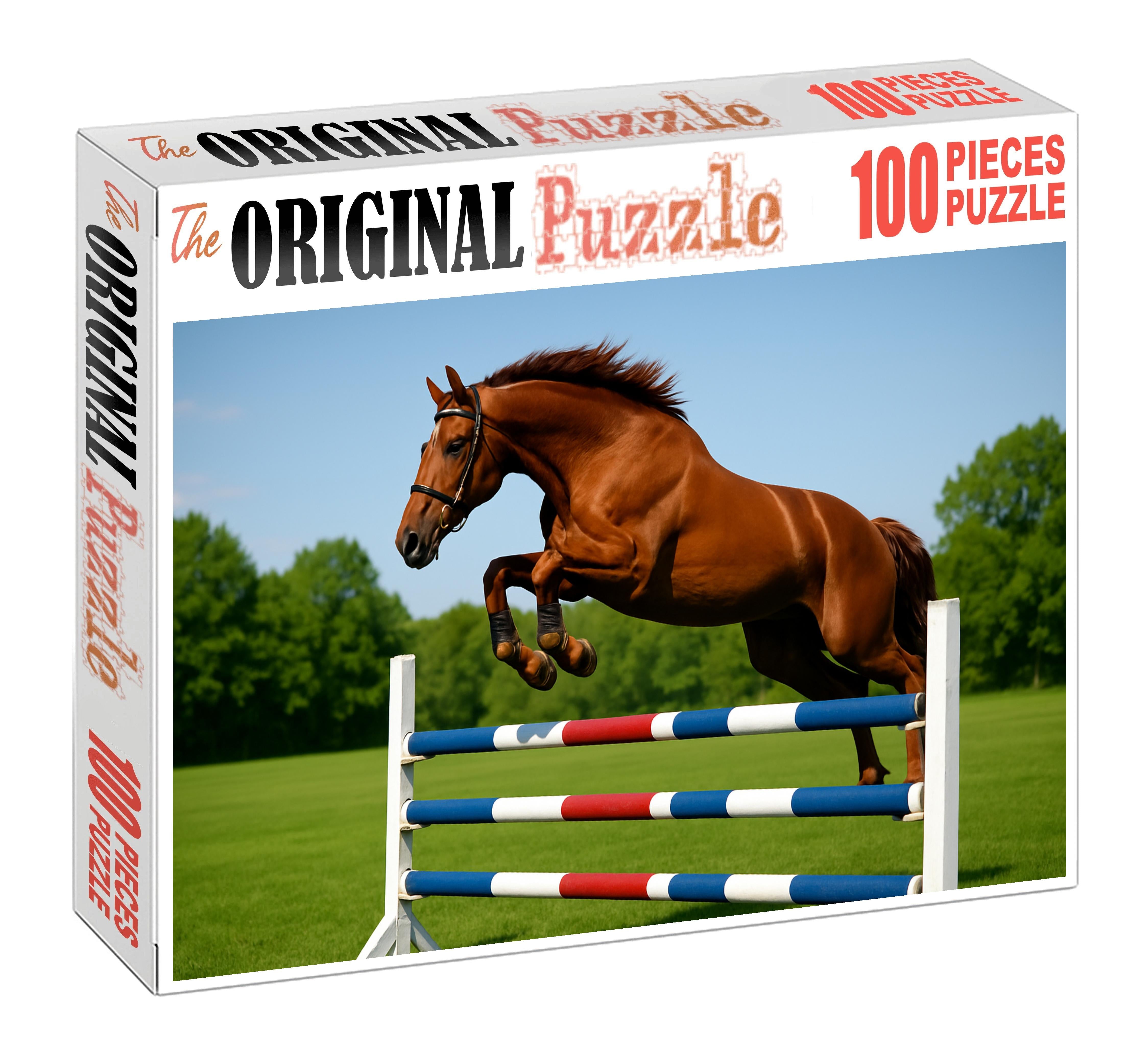 Dawnfire Charger Fiery Chestnut Stallion With Explosive Jumping Talent Puzzle For Kids