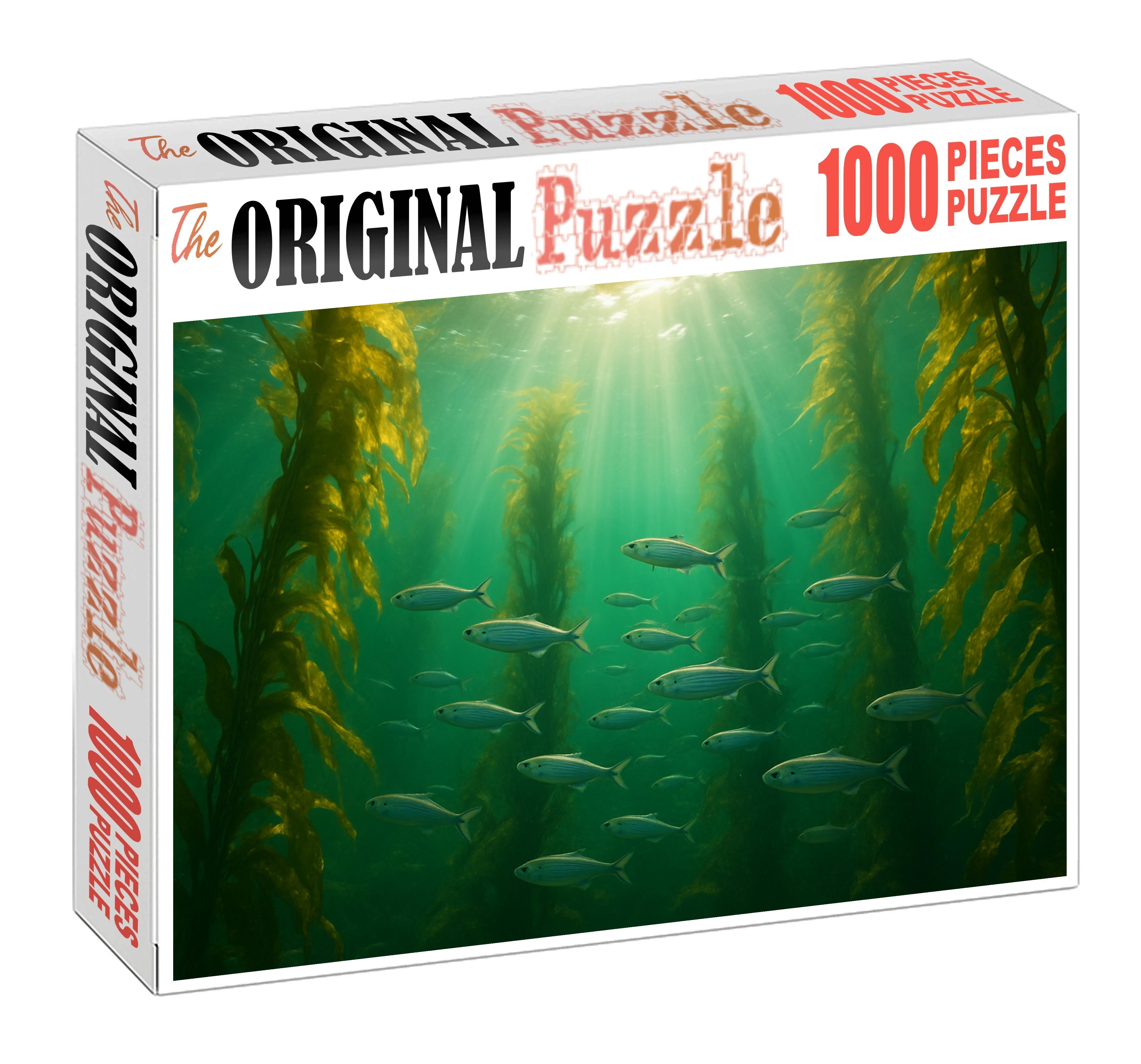 Sunlit Kelp Canopy Swirling Fronds In Shallow Epipelagic Flow 50 Piece Puzzle