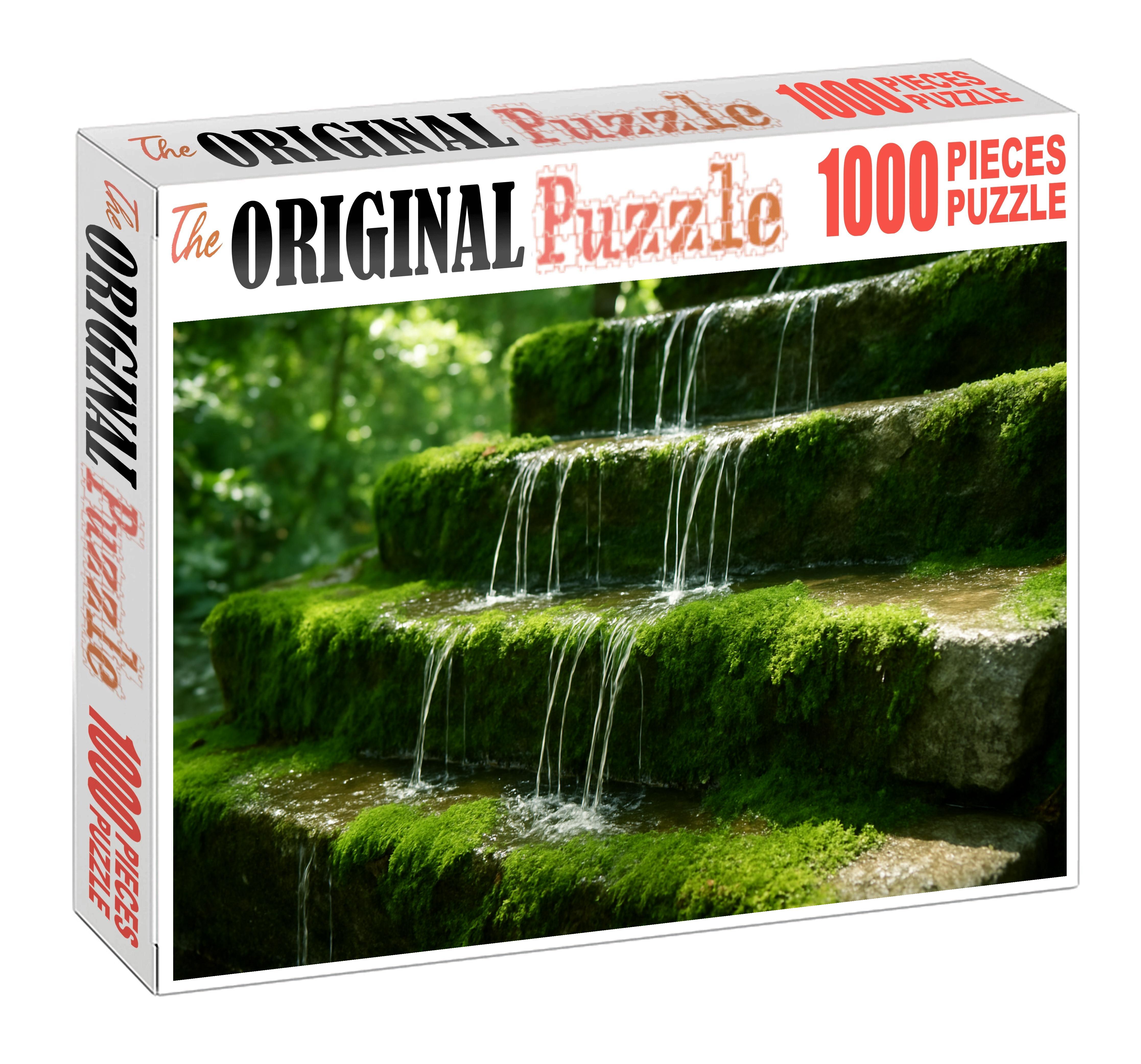 Jade Veil Cascade Custom Jigsaw Puzzle