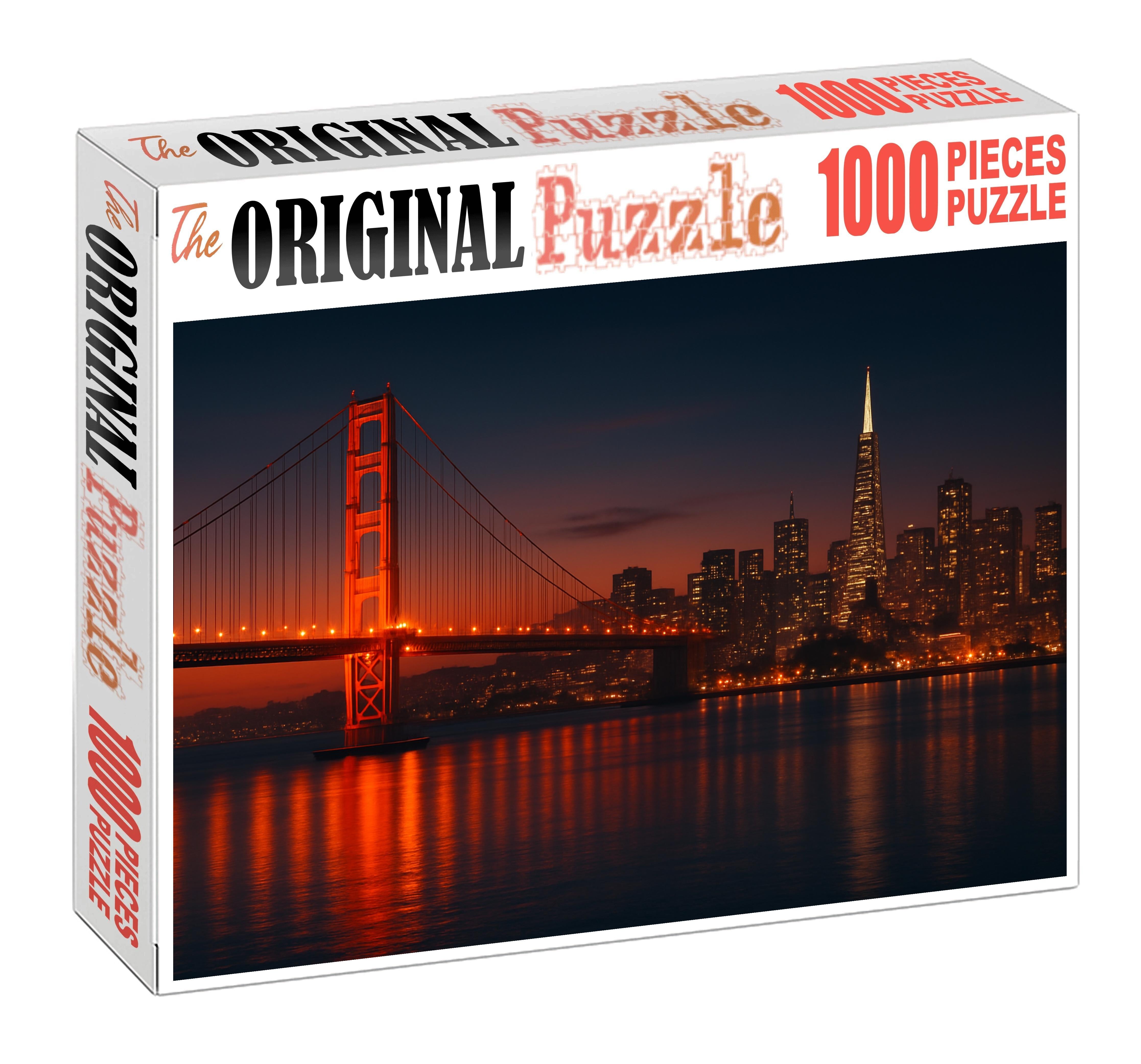 San Francisco Bay Skyline Iconic Golden Gate Arch And Transamerica Pyramid Large Format Puzzle