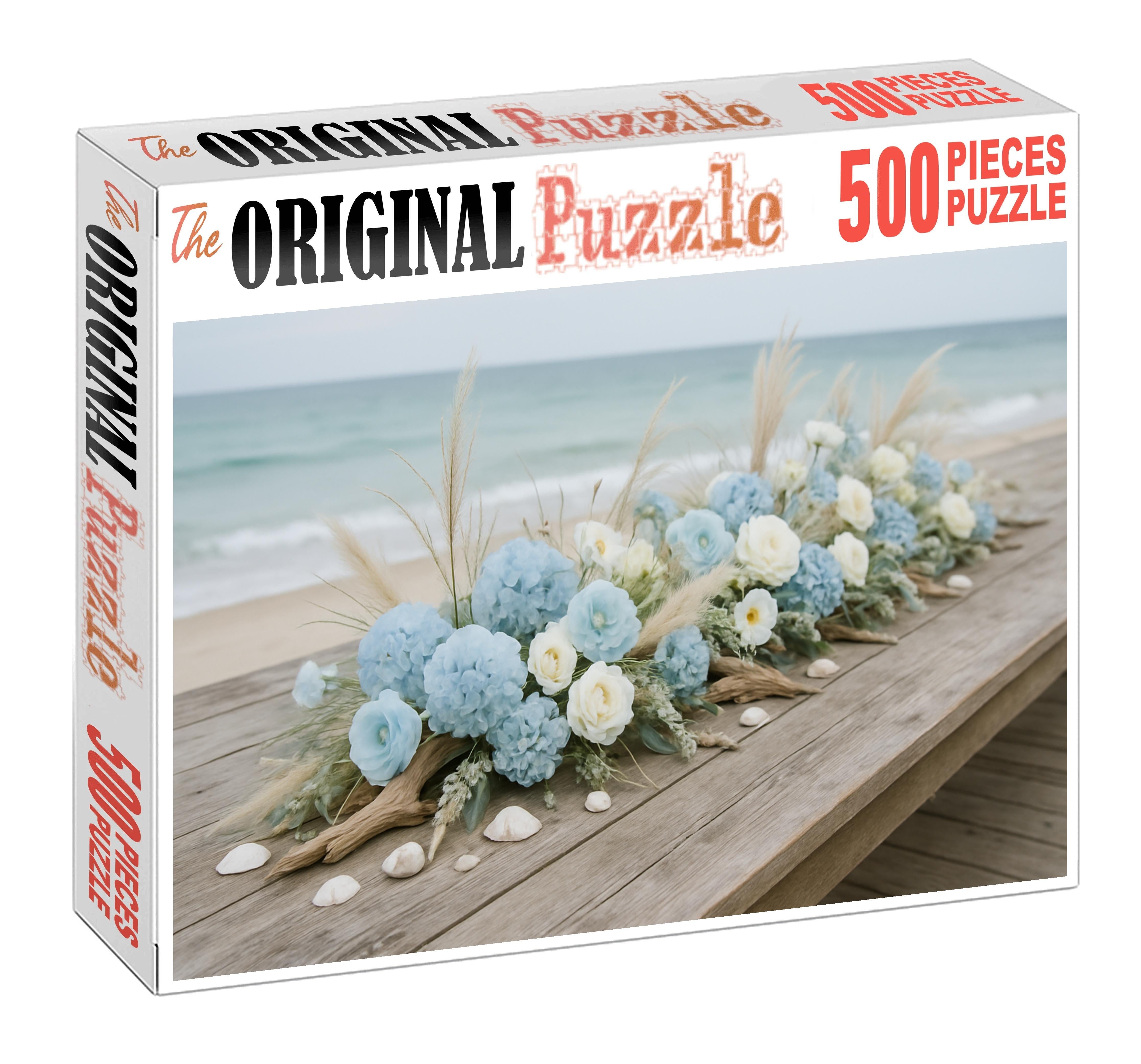 Coastal Breeze Table Runner Soft Blues Whites And Sandy Textures Family Puzzles