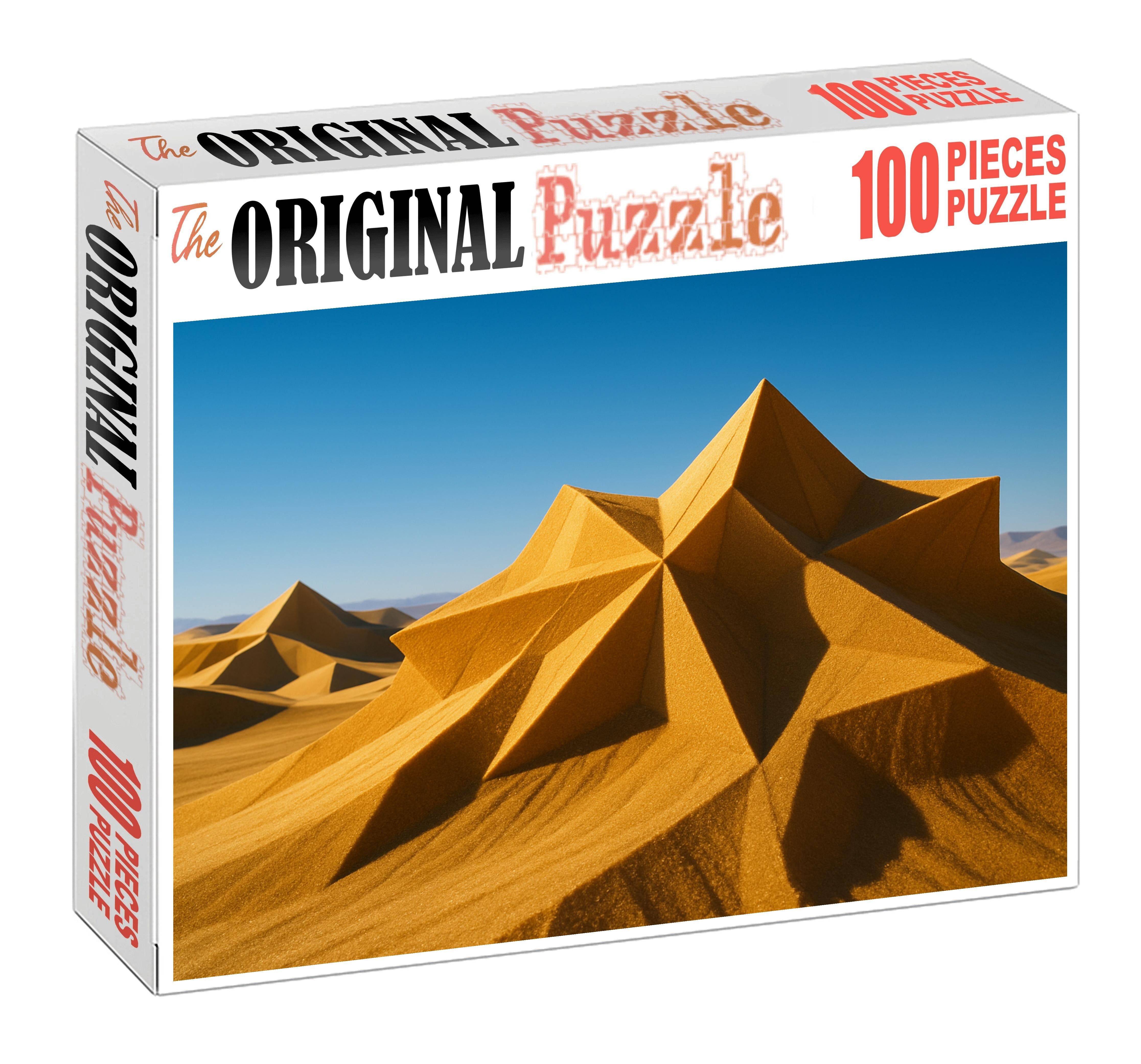 Golden Crest Expanse Radiant Peaks Under Midday Sky Puzzle For Kids