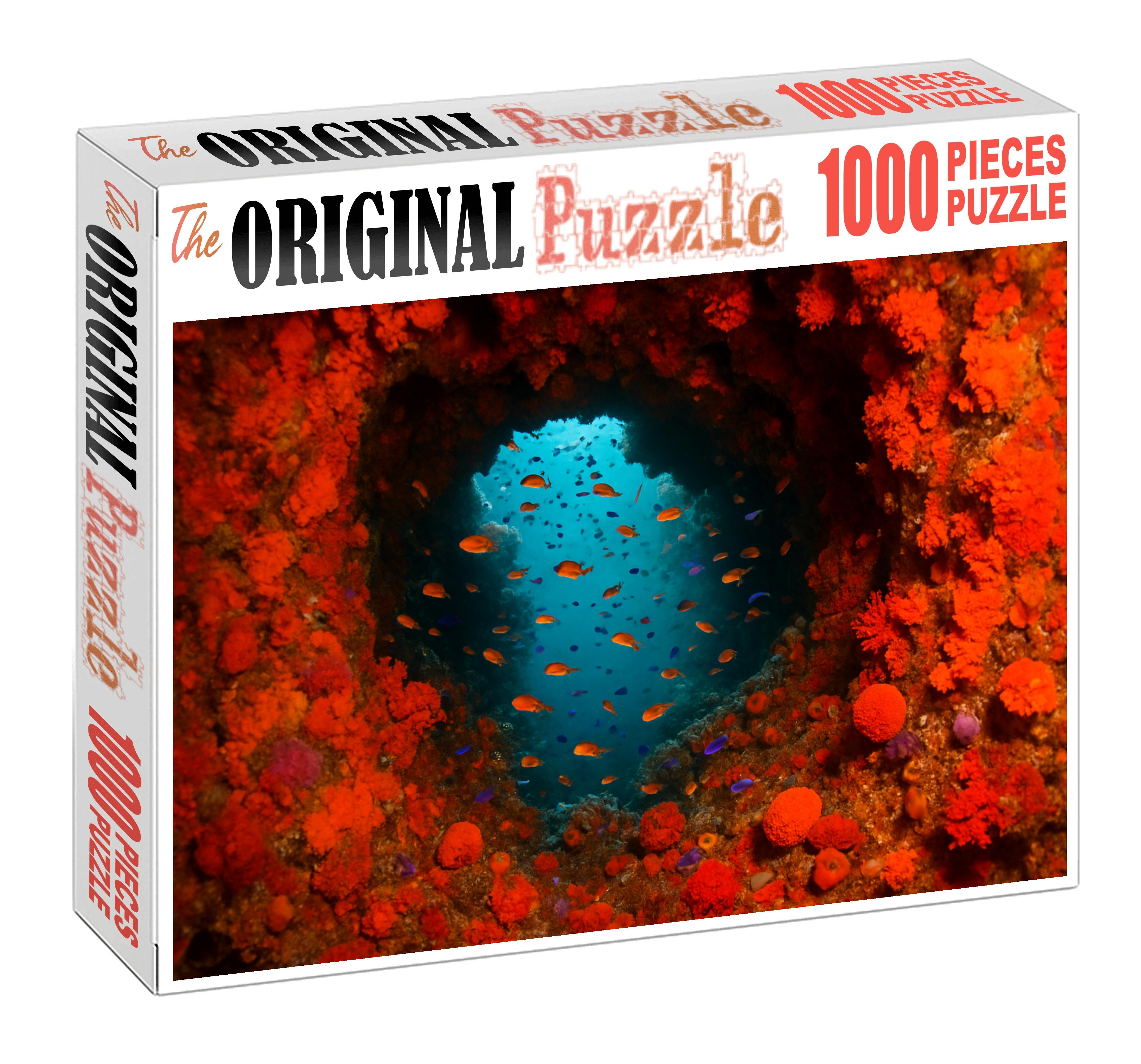 Crimson Coral Caverns Hidden Reefs Of Vibrant Underwater Grottos Premium Puzzle Pieces