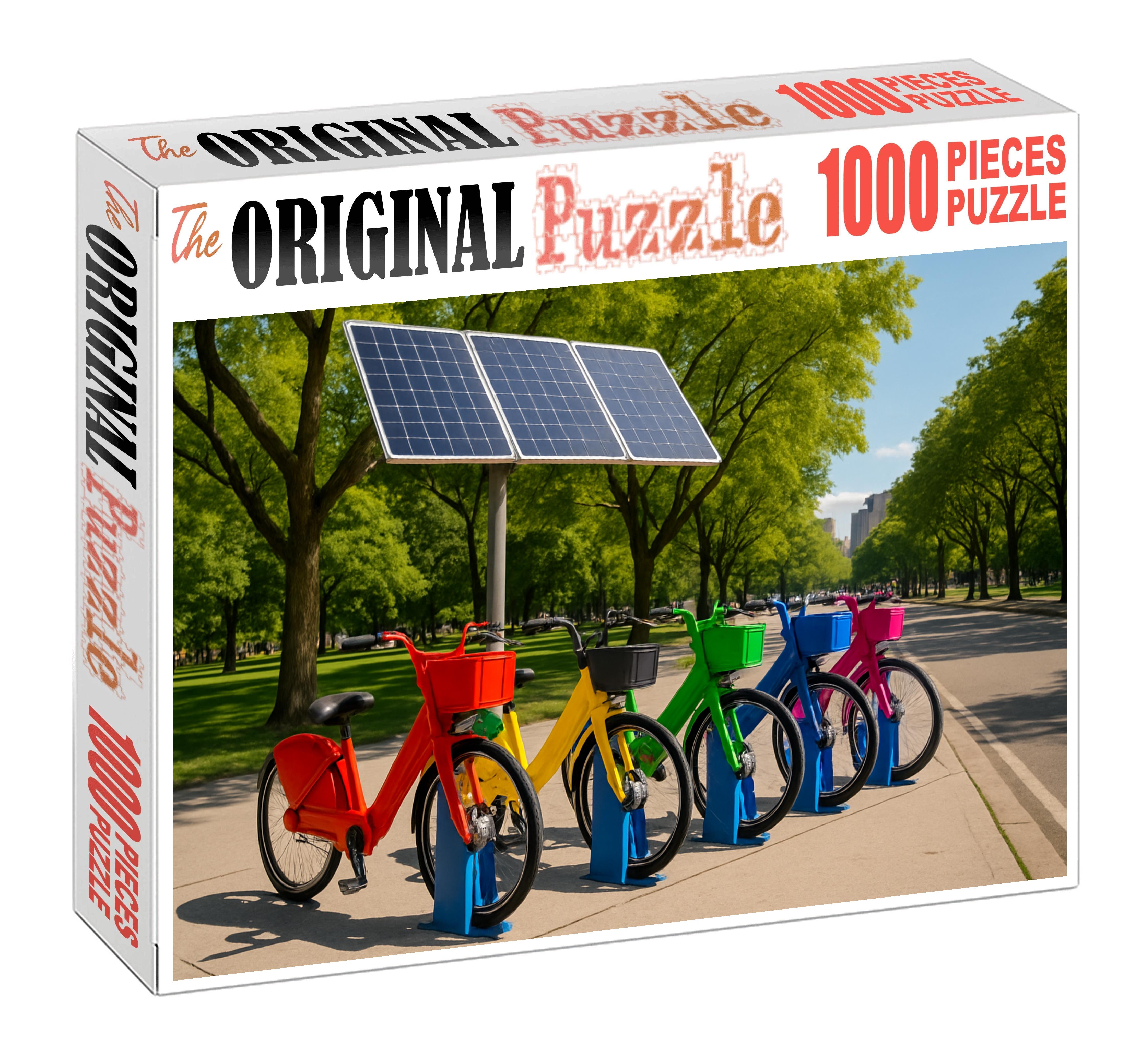 Solar-powered Electric Bicycle Sharing Puzzle Collection