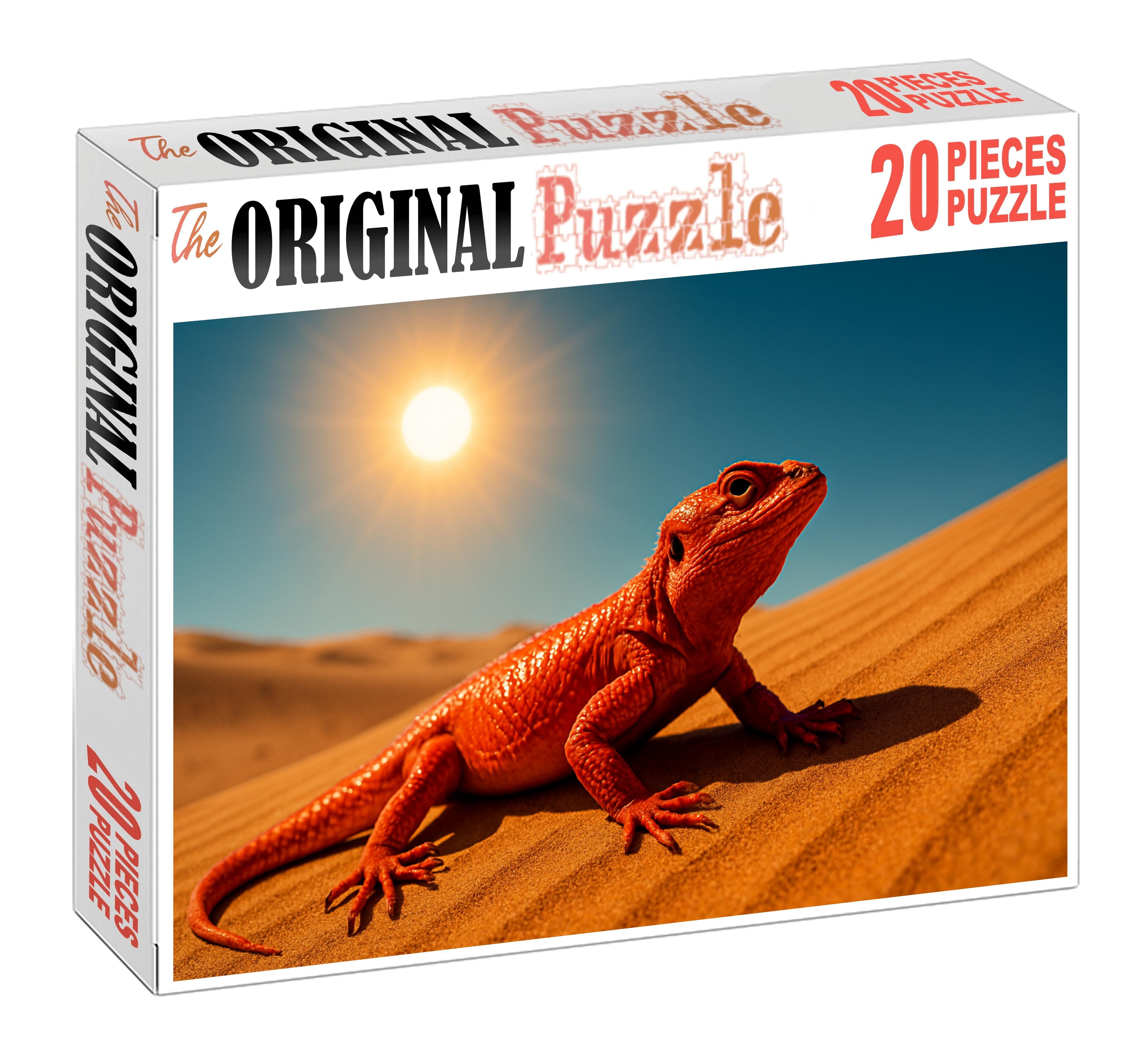 Crimson Dune Lurker Small Reptile With Heat-reflective Scales Mini Puzzle