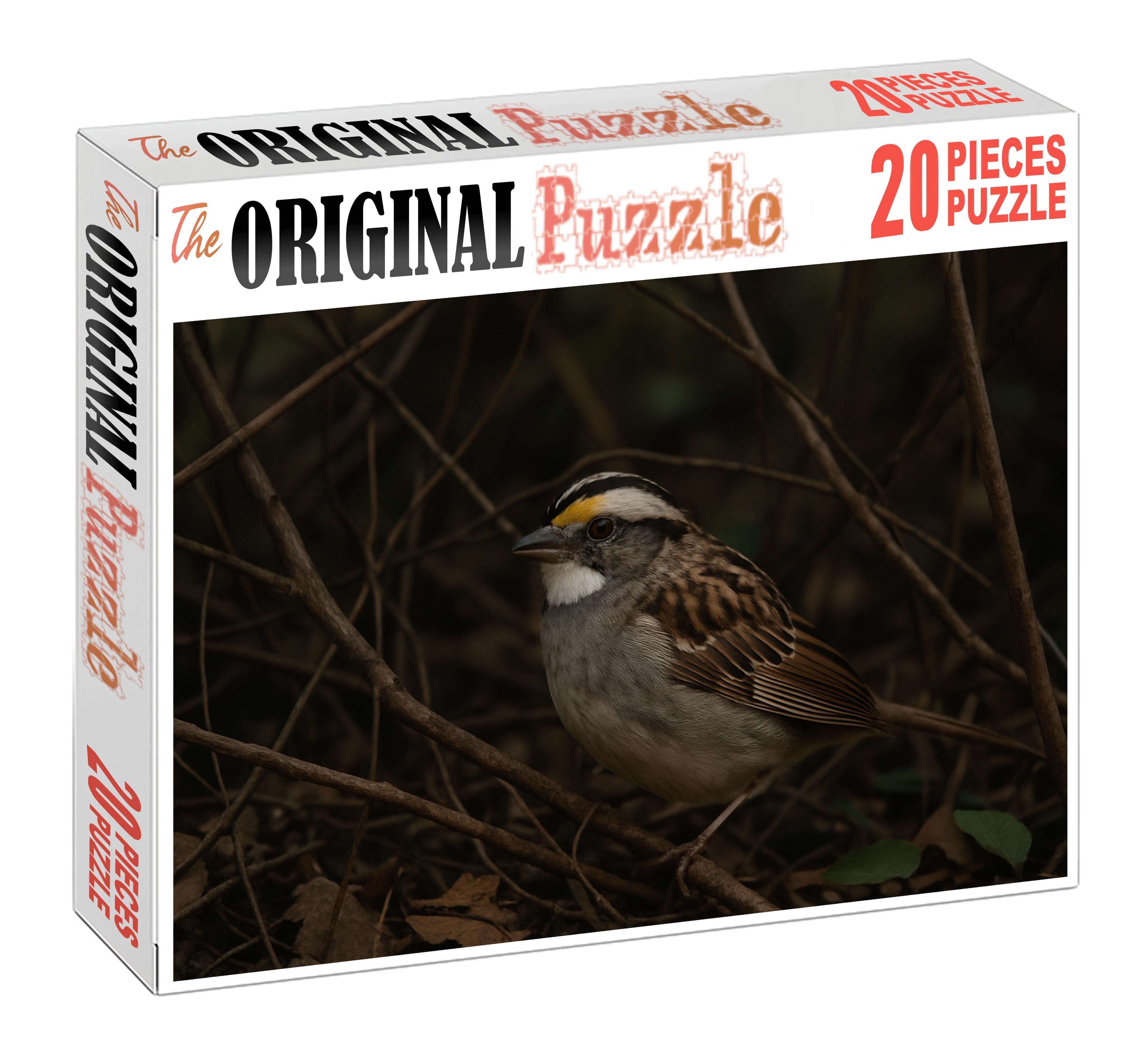 White-throated Sparrow Melodious Understory Dweller Custom Jigsaw Puzzle