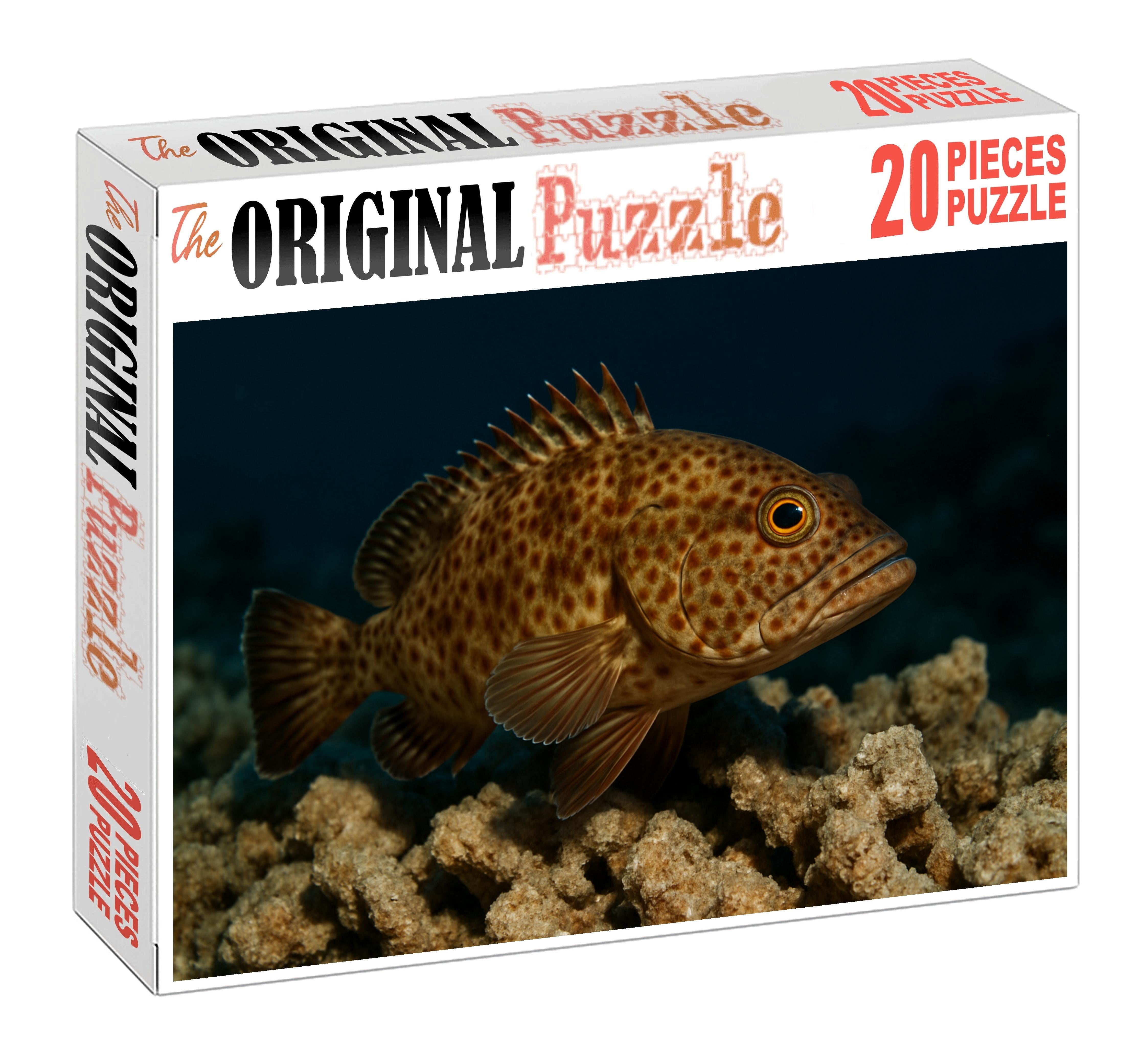 Bronze-spotted Reef Hawkfish Agile Perch With Patterned Body And Keen Eyes Mini Puzzle