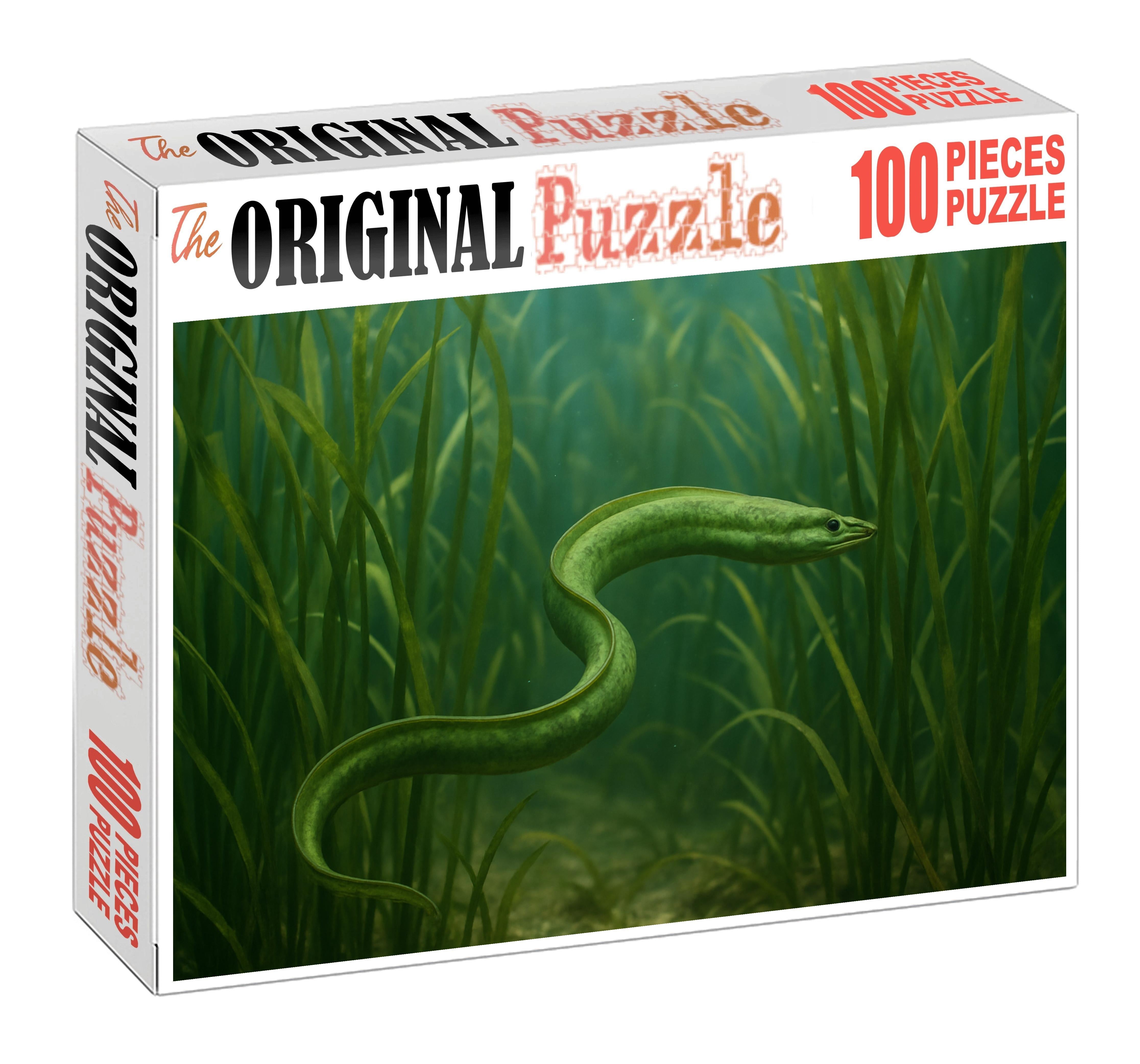 Verdant Kelp Serpent Elongated Eel-like Swimmer With Camouflaged Skin 200 Piece Puzzle