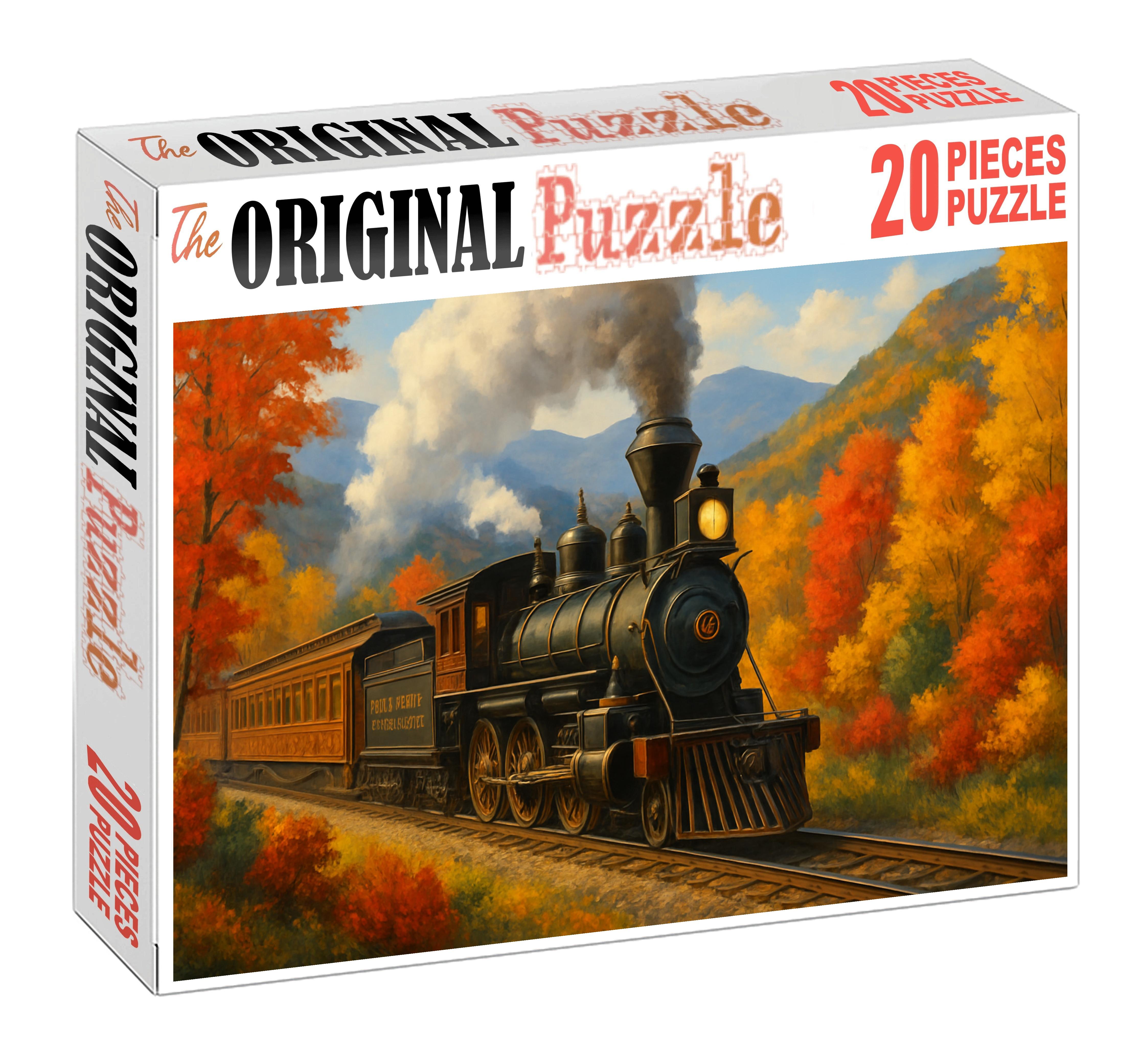 Blue Ridge Heritage Express Vintage Steam Locomotive With Elegant Passenger Cars 20 Piece Puzzle