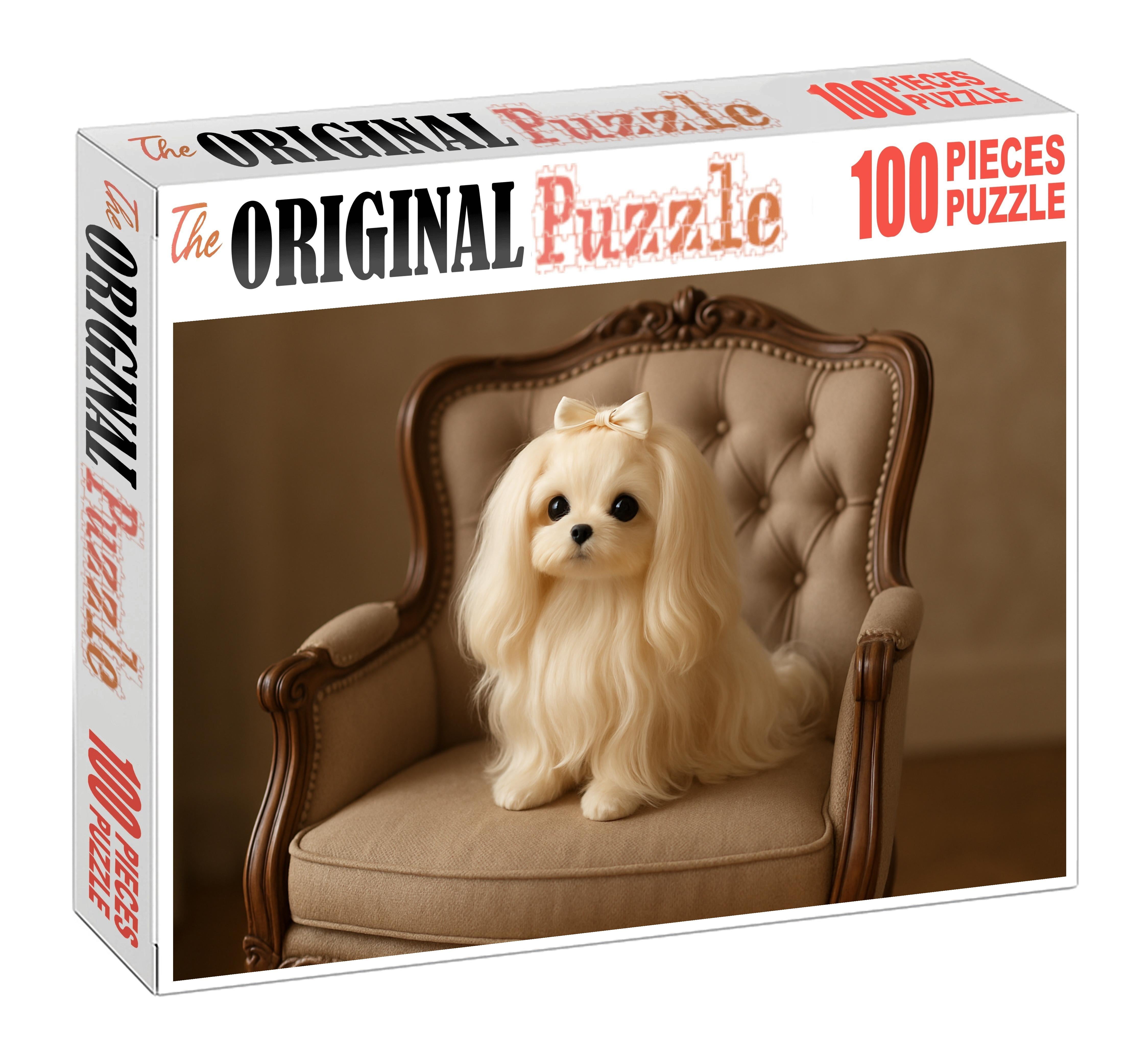 Ivory Mist Creamy White Toy Dog With Luxurious Silky Fur 200 Piece Puzzle