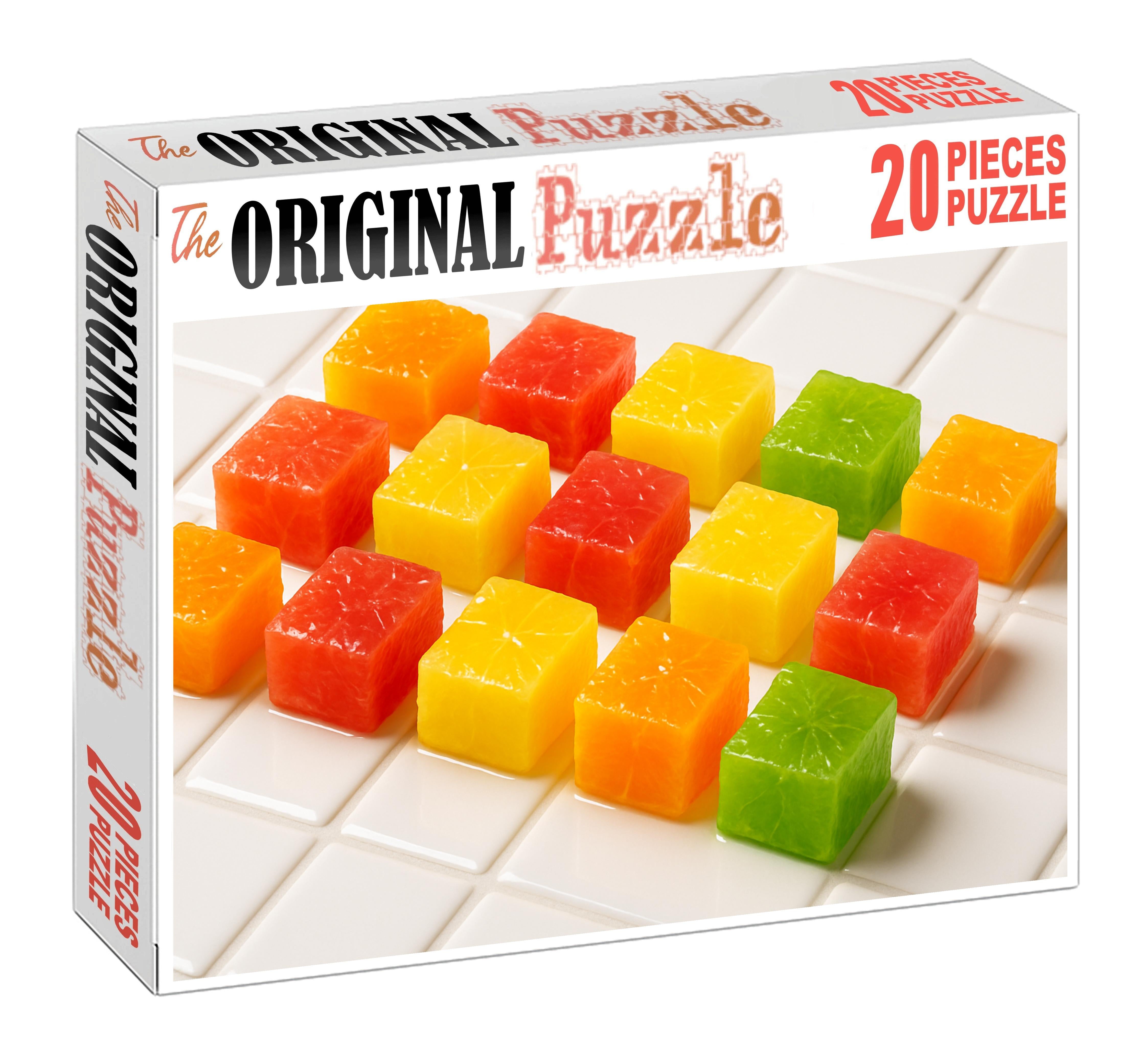 Citrus Medley Mosaic Diced Oranges Limes And Grapefruits On Ceramic Tiles 20 Piece Puzzle