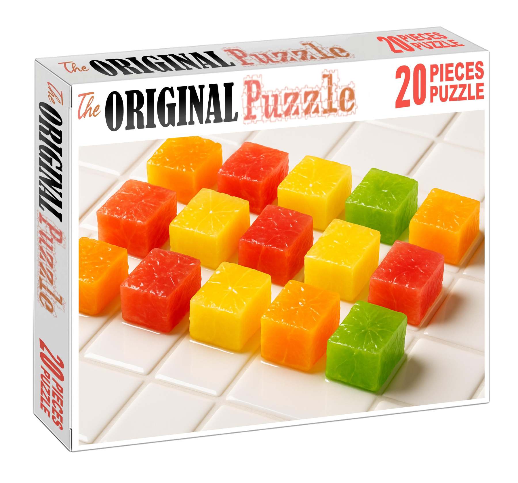 Citrus Medley Mosaic Diced Oranges Limes And Grapefruits On Ceramic Tiles 20 Piece Puzzle