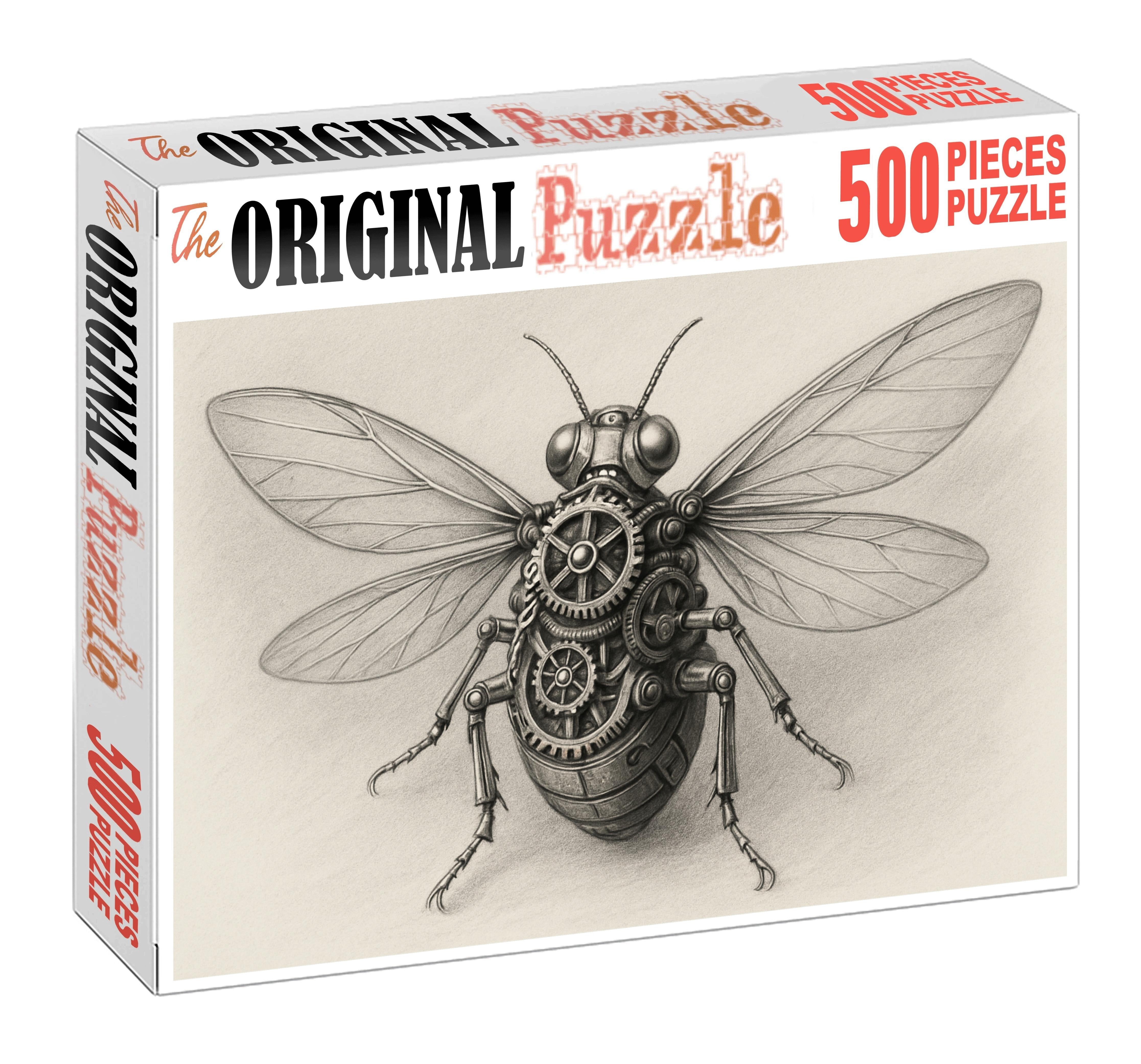 Mechanical Insect Blueprint Precision Ink And Graphite Drawing Premium Puzzle Pieces