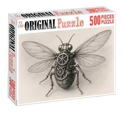 Mechanical Insect Blueprint Precision Ink And Graphite Drawing Premium Puzzle Pieces