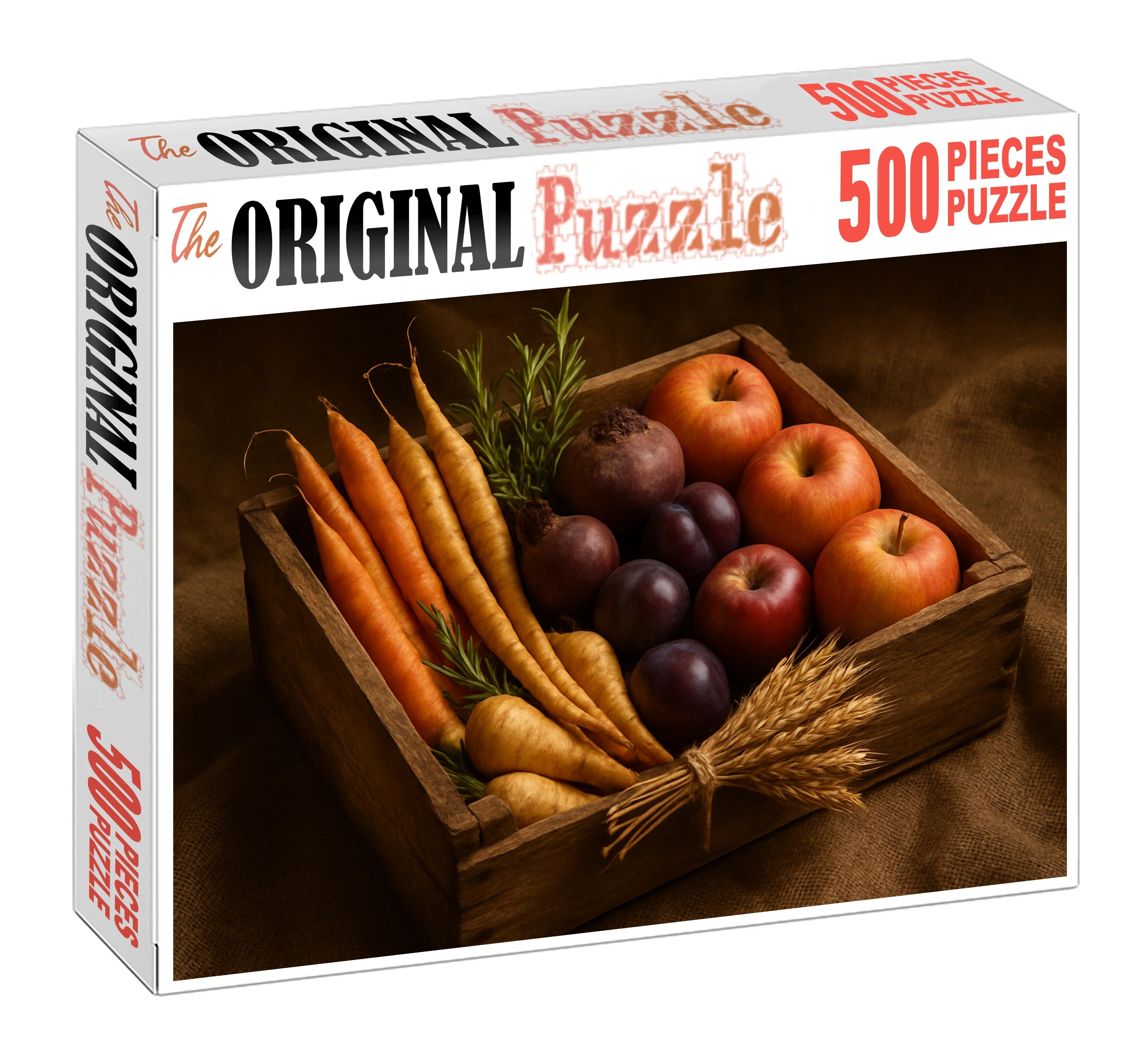 Harvest Festival Scene Display Of Root Vegetables And Autumn Fruits 500 Piece Puzzle