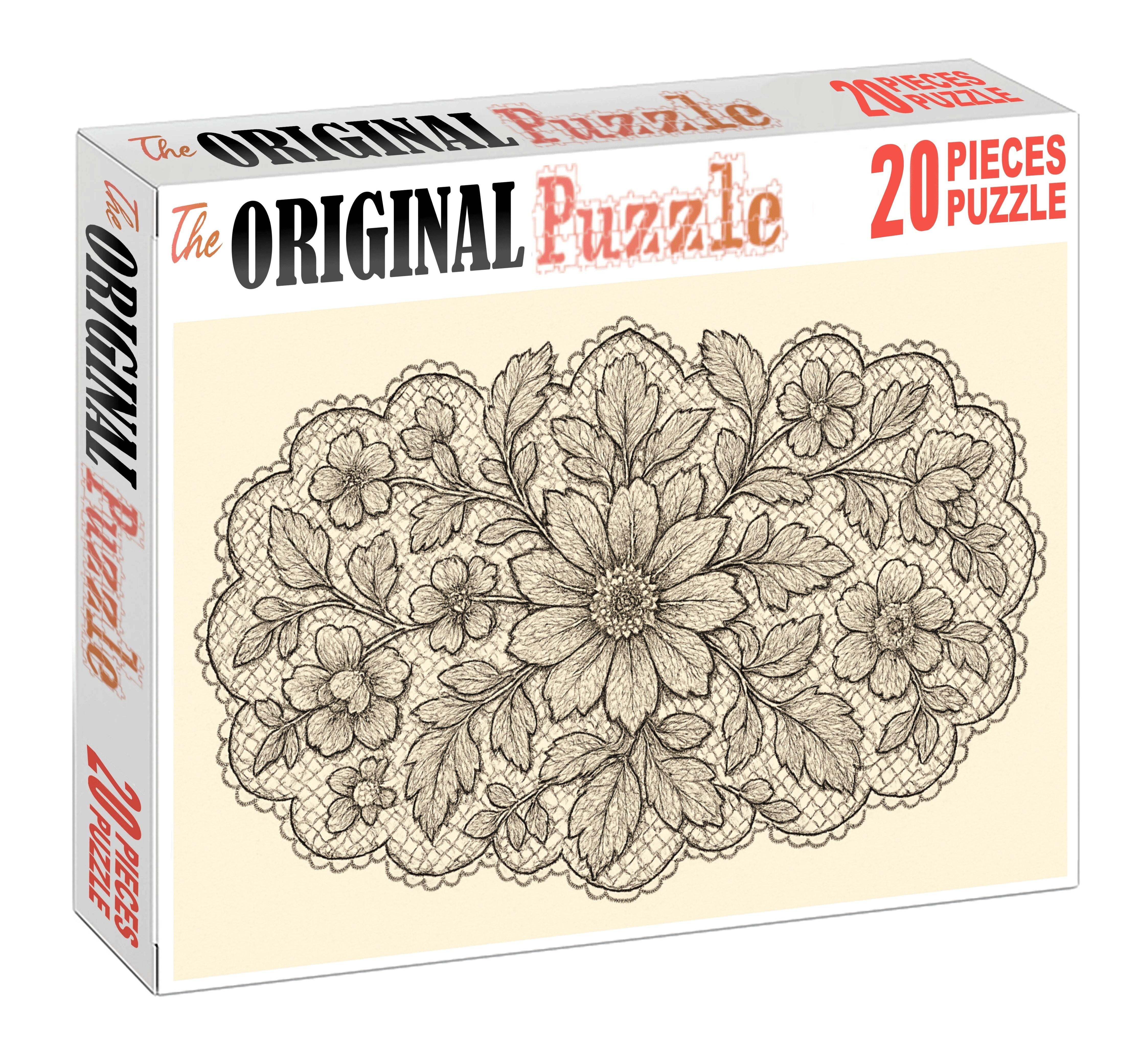Floral Lace Pattern Fine Pen And Ink Ornamental Drawing Puzzle Challenge