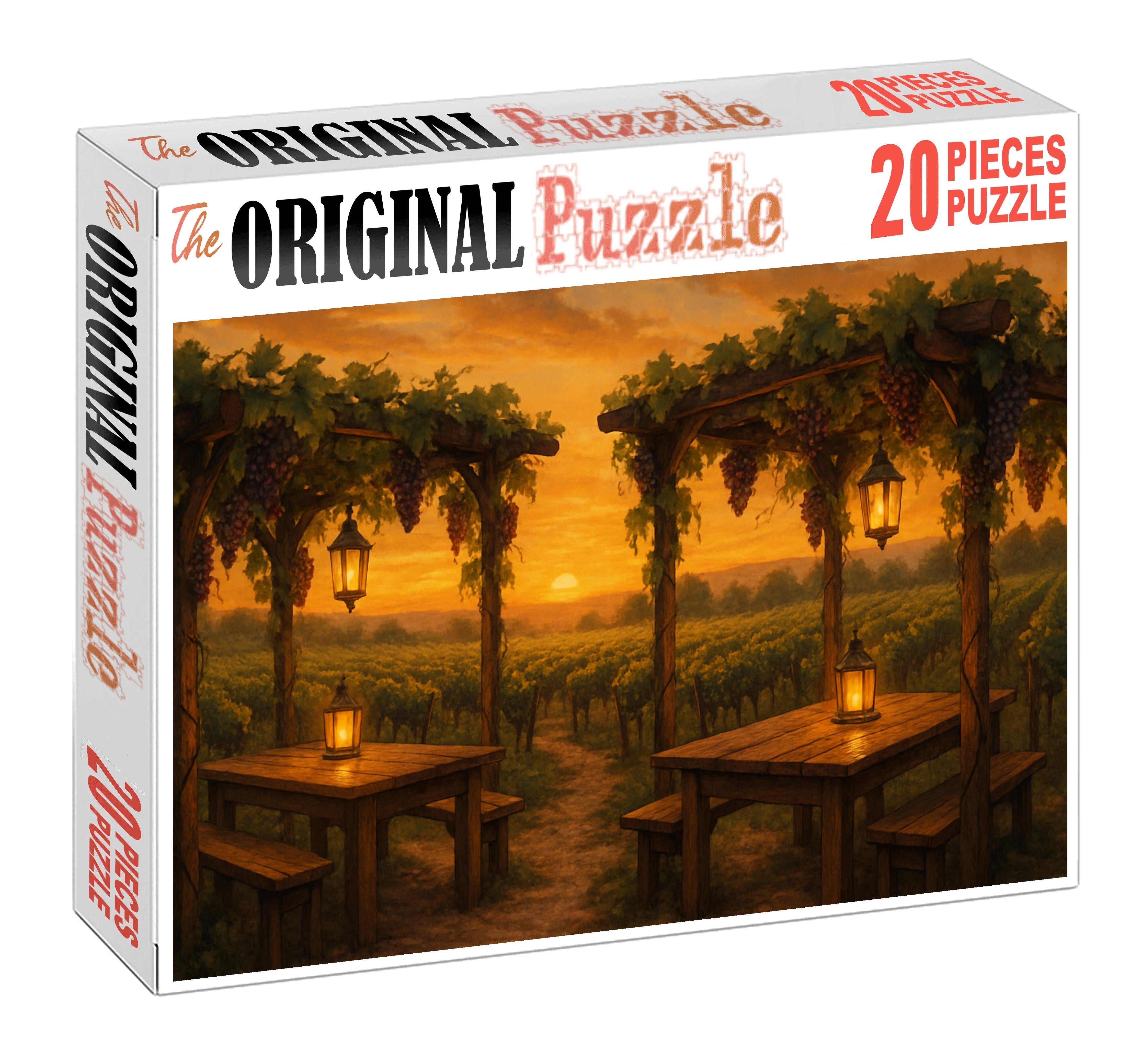 Sunset Vineyard Revelry Custom Jigsaw Puzzle