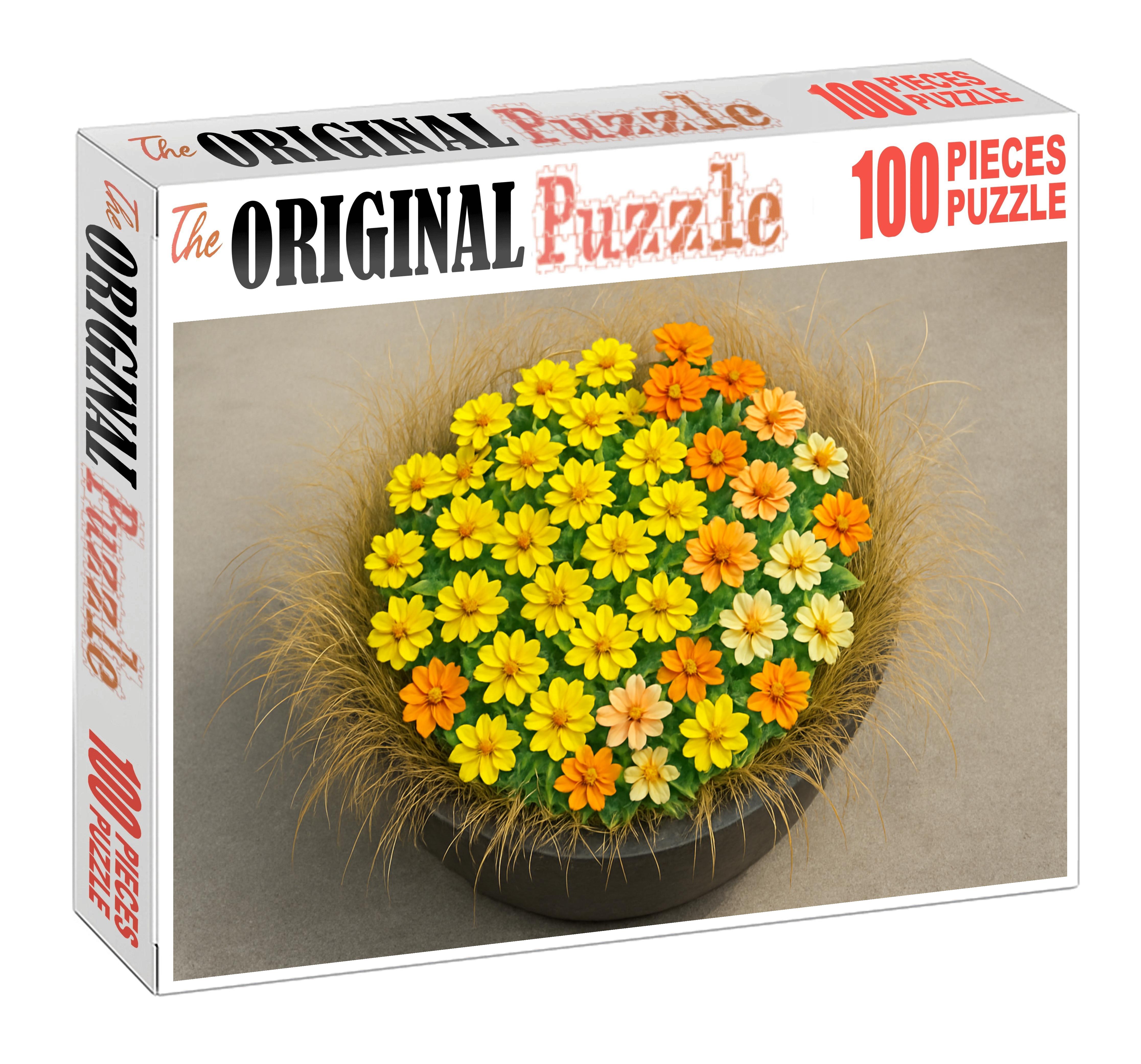 Golden Sunburst Planter 100 Piece Puzzle