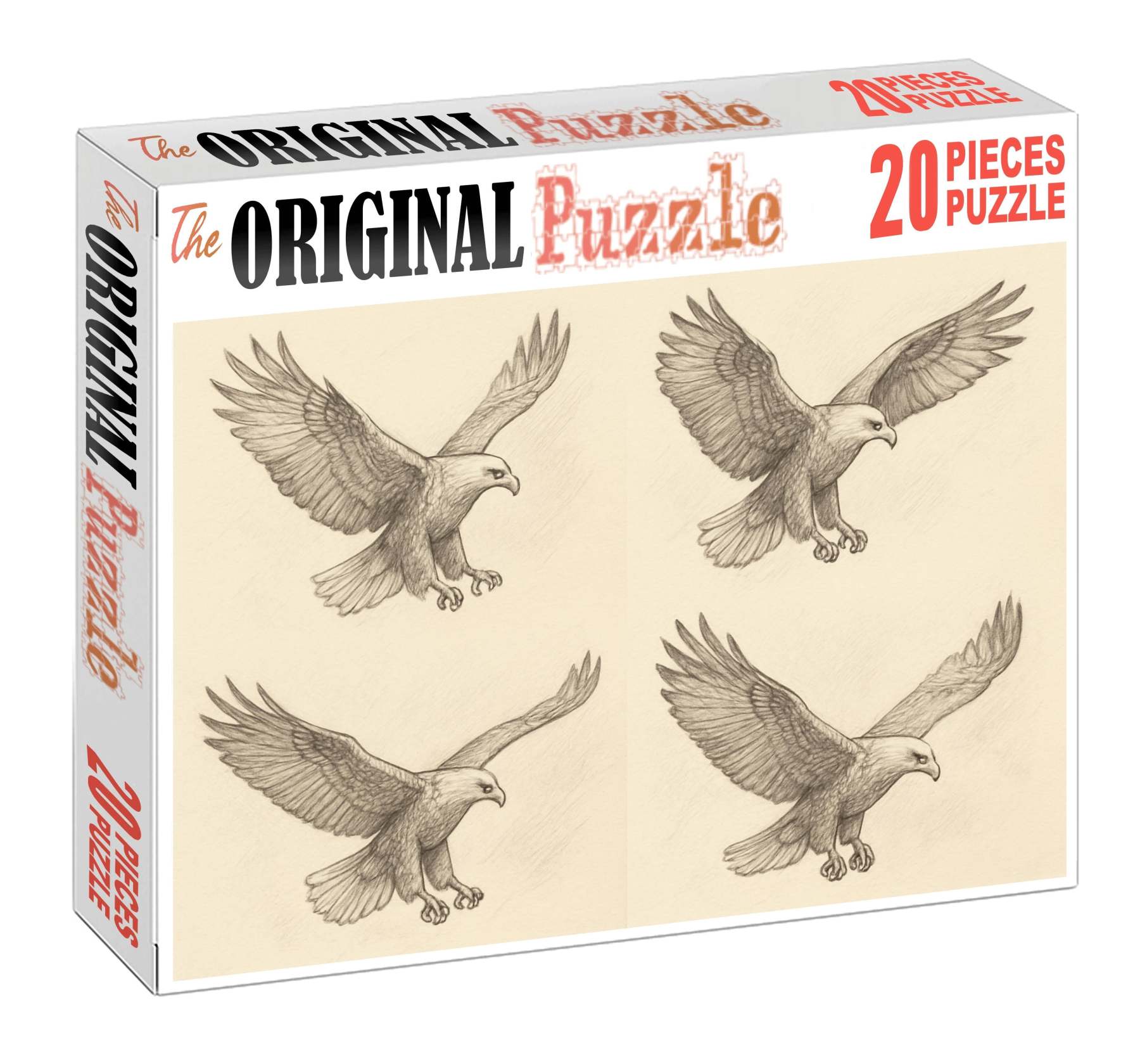 Narrative Wildlife Moment Sequential Pencil Sketches Of Soaring Eagle Family Puzzles