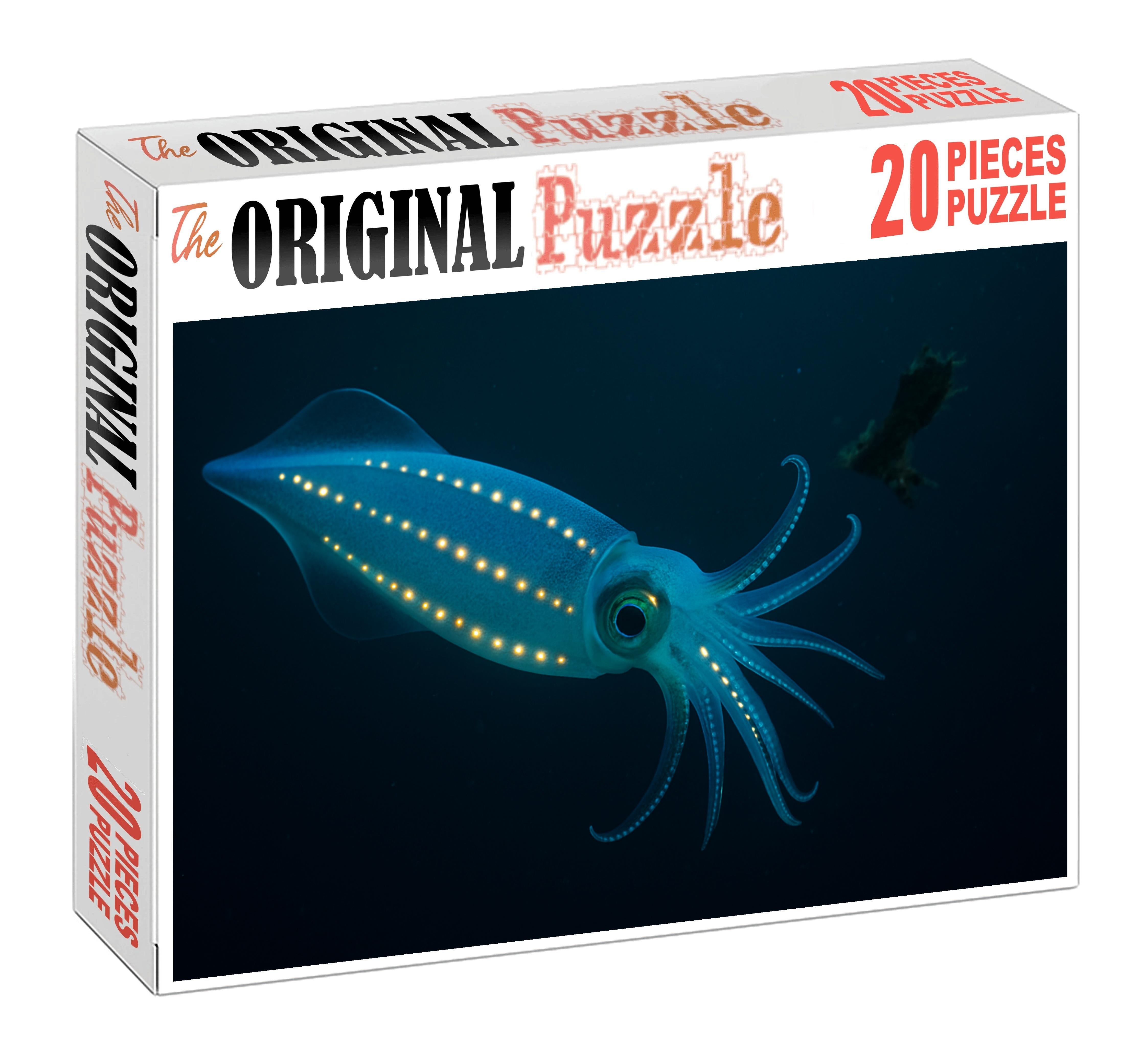 Azure Lantern Squid Bioluminescent Cephalopod With Twinkling Photophores Mini Puzzle