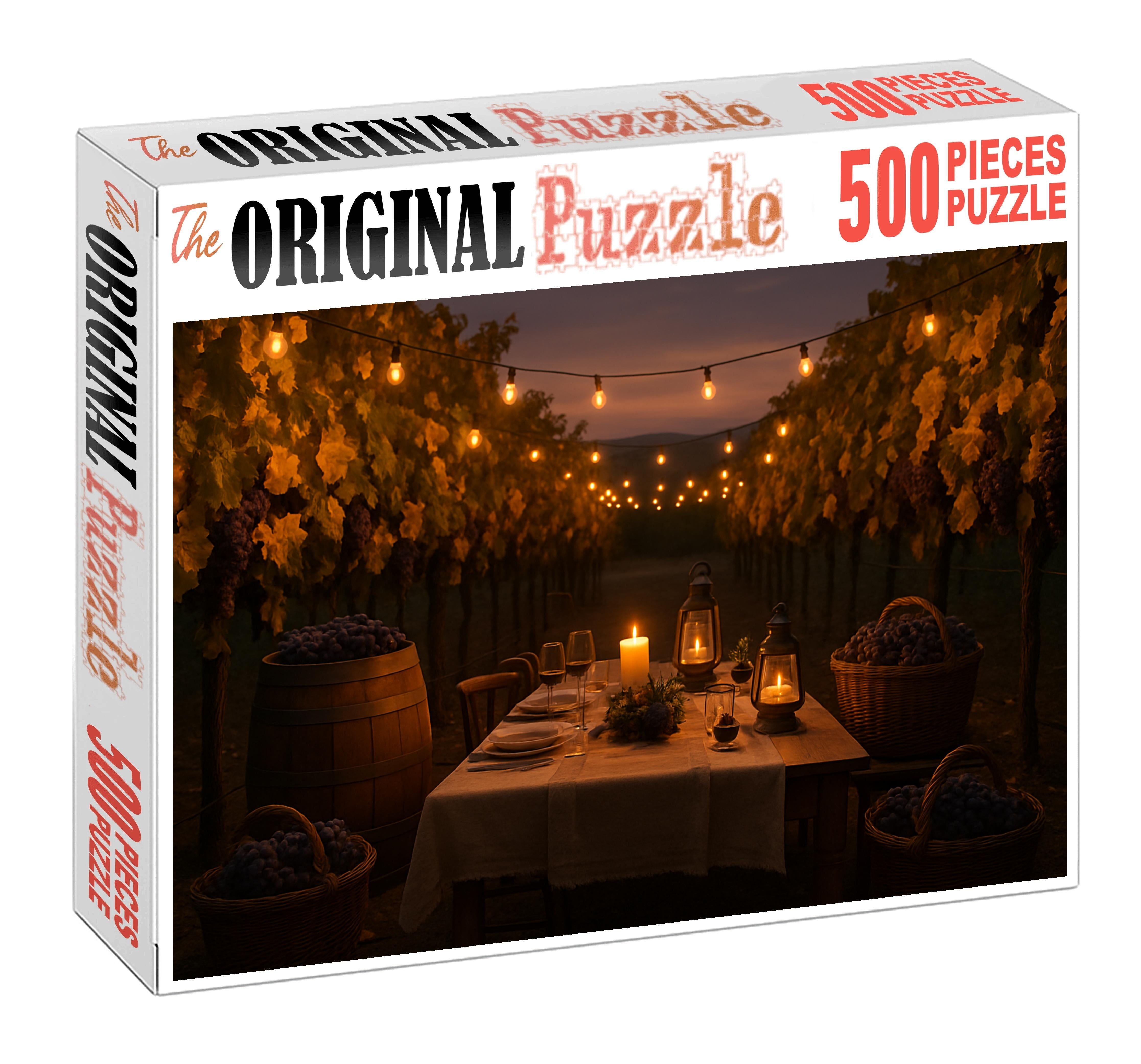 Golden Amber Vineyard Evening Large Format Puzzle