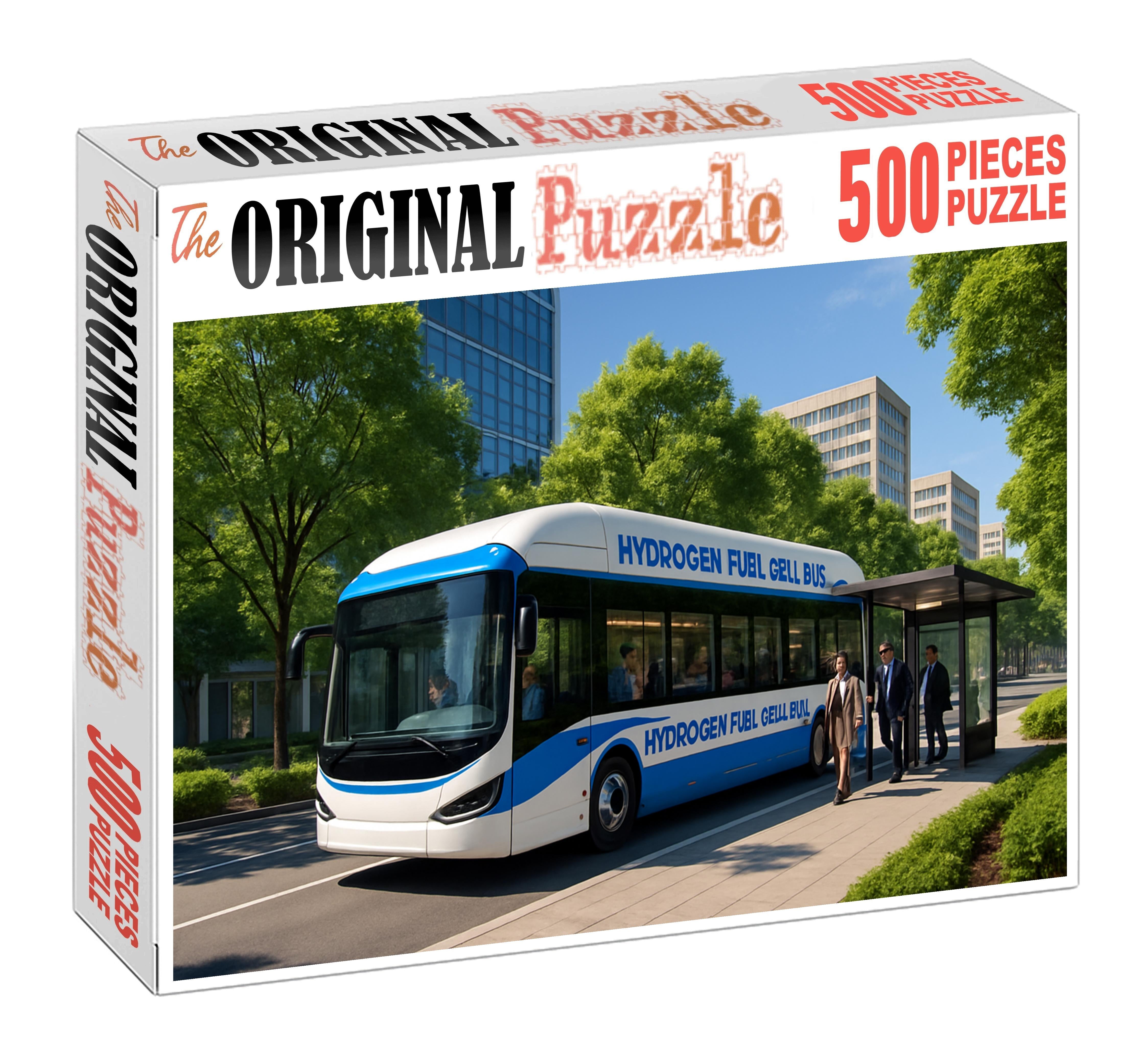 Hydrogen Fuel Cell Bus Zero-emission Urban Transport Premium Puzzle Pieces