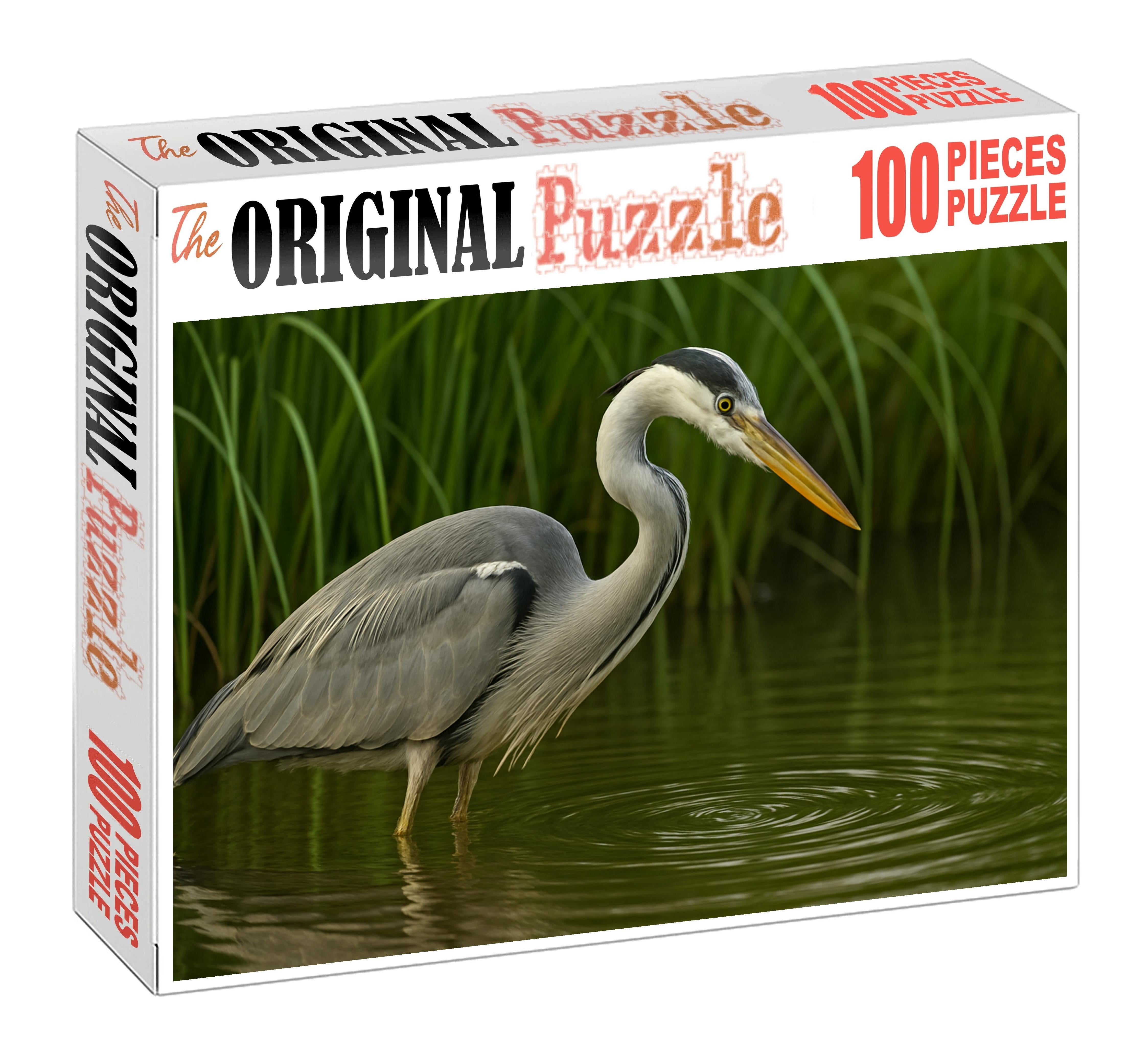 Silent Marsh Heron Stealthy Wader Of The Wetlands Puzzle Fun