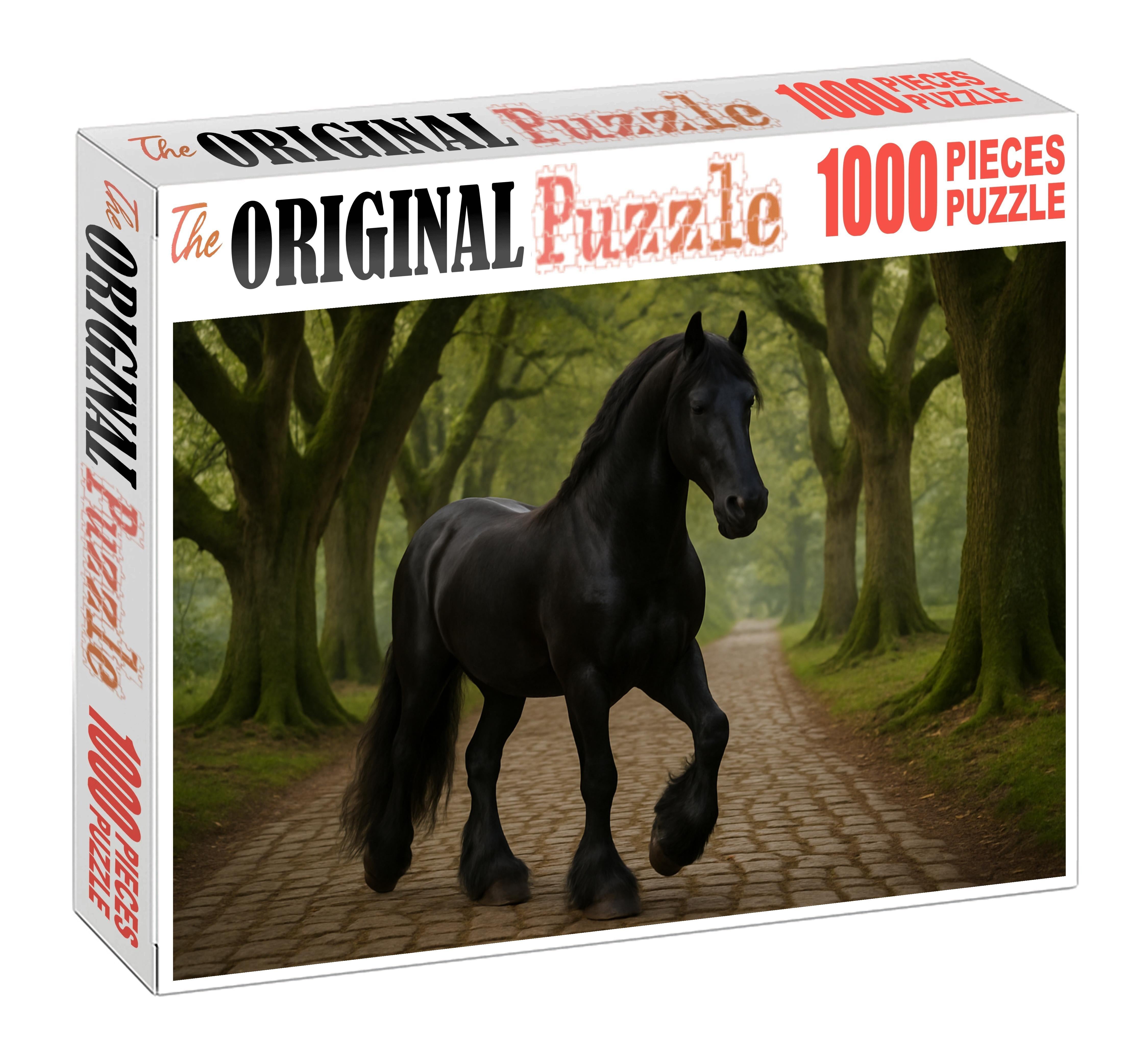 Ebony Monarch Friesian Stallion Challenging Puzzles